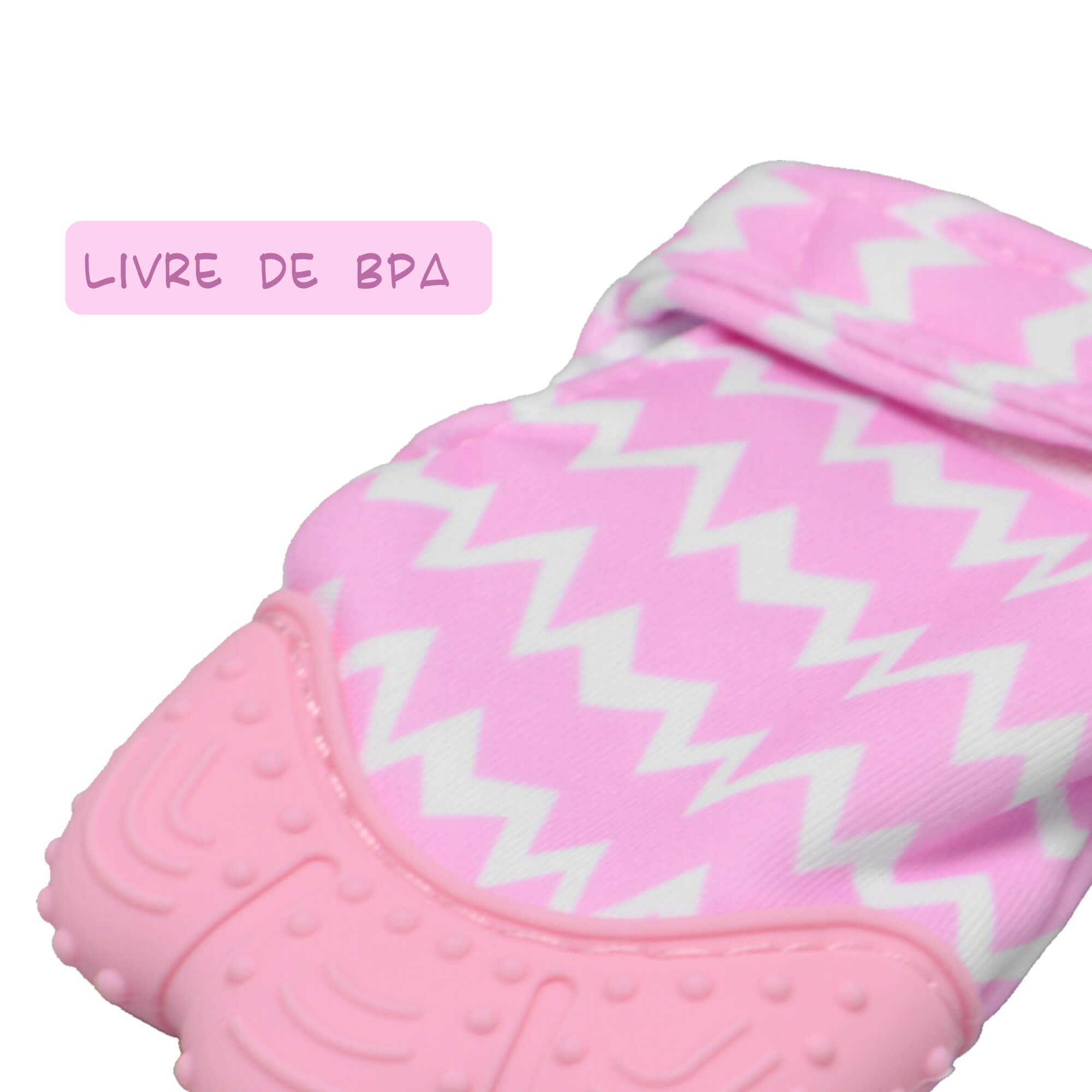 Mordedor Luvinha p/ Bebê c/ ponteira de silicone c/ som Lavável Livre de BPA Rosa KaBaby - 1226R