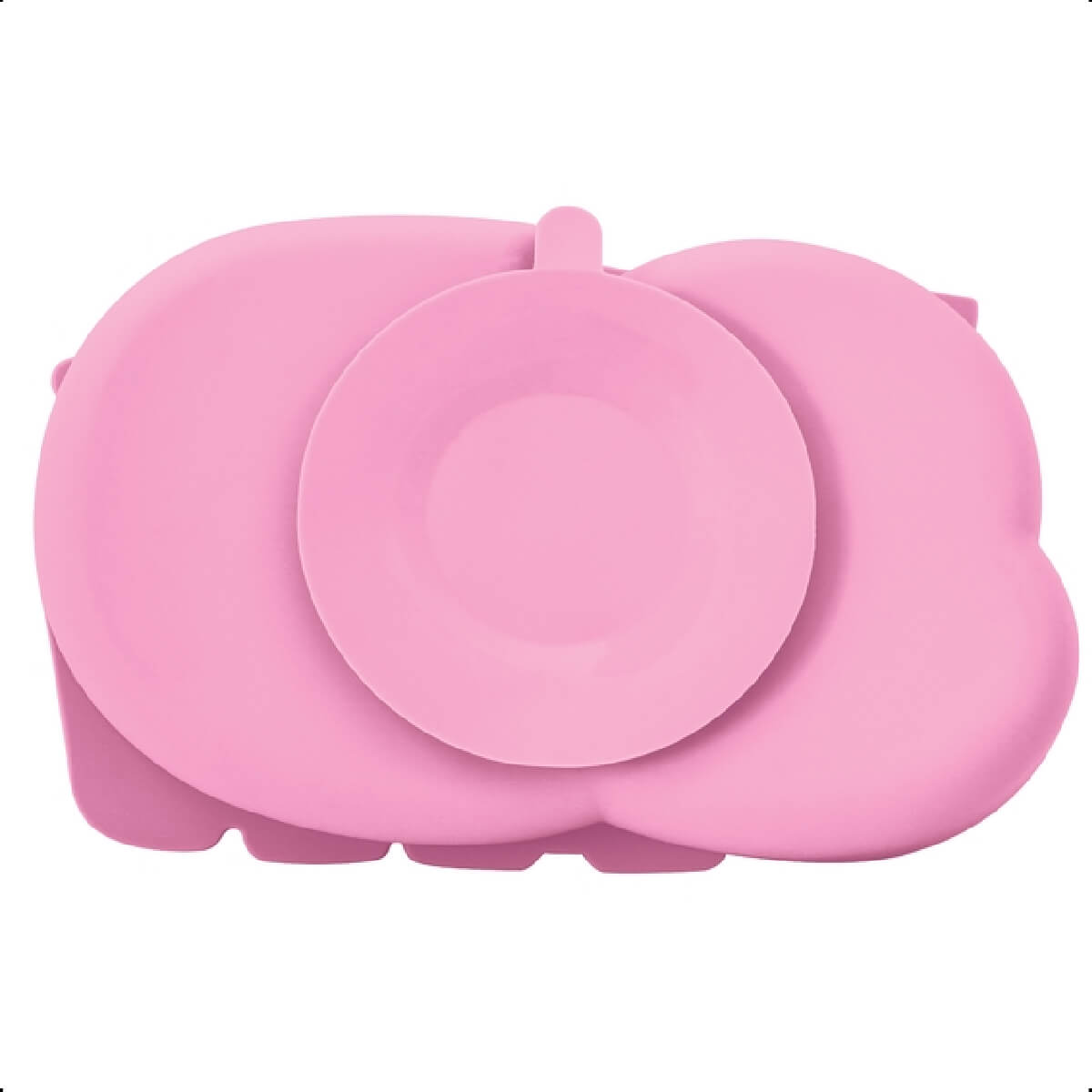 Prato Infantil Com Ventosa de Silicone Resistente e Maleável Com divisórias KaBaby Rosa - 1132R