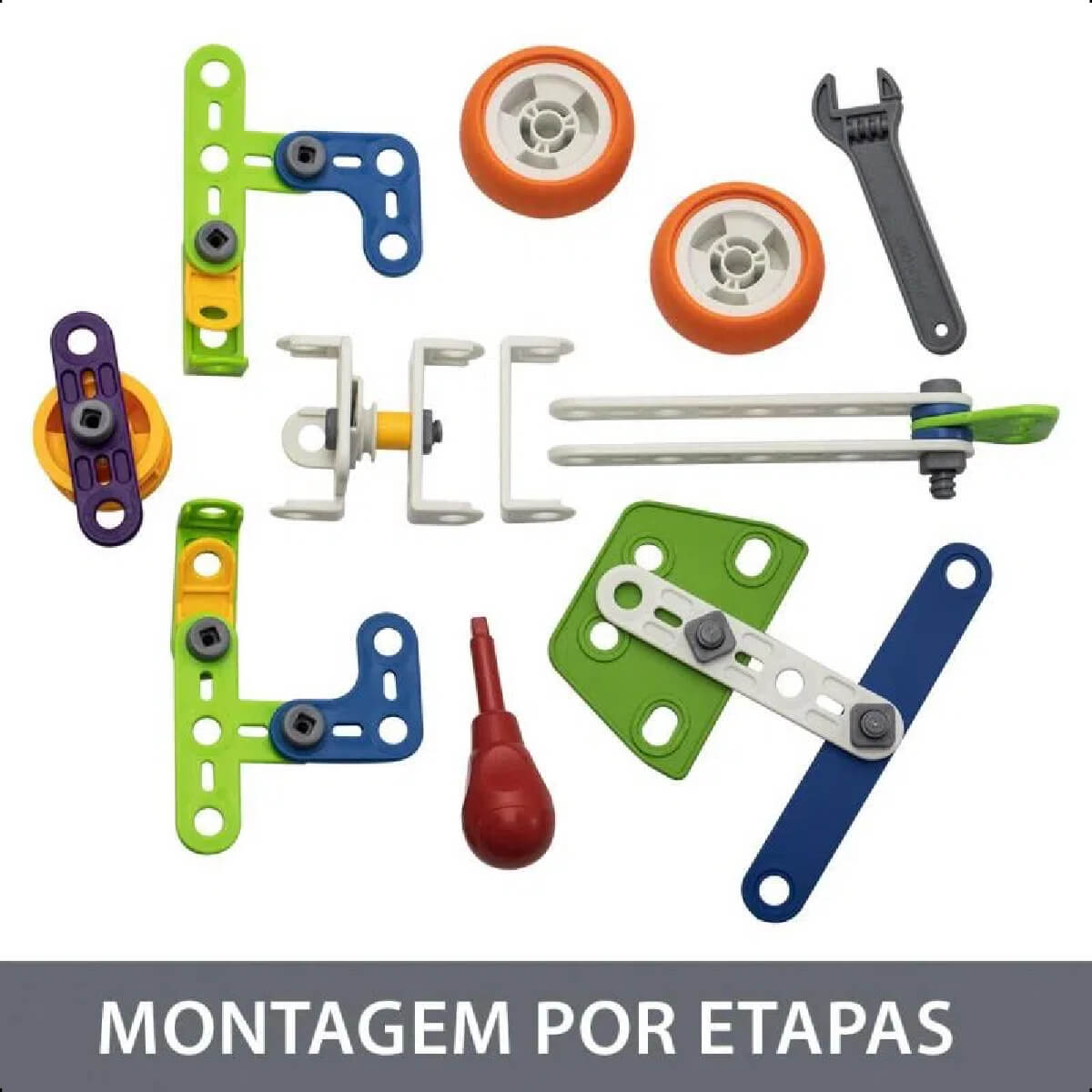 Brinquedo Super Avião de Montar 73 Peças Coloridas +3 Anos de Idade PlayDuc Kababy - PB50113