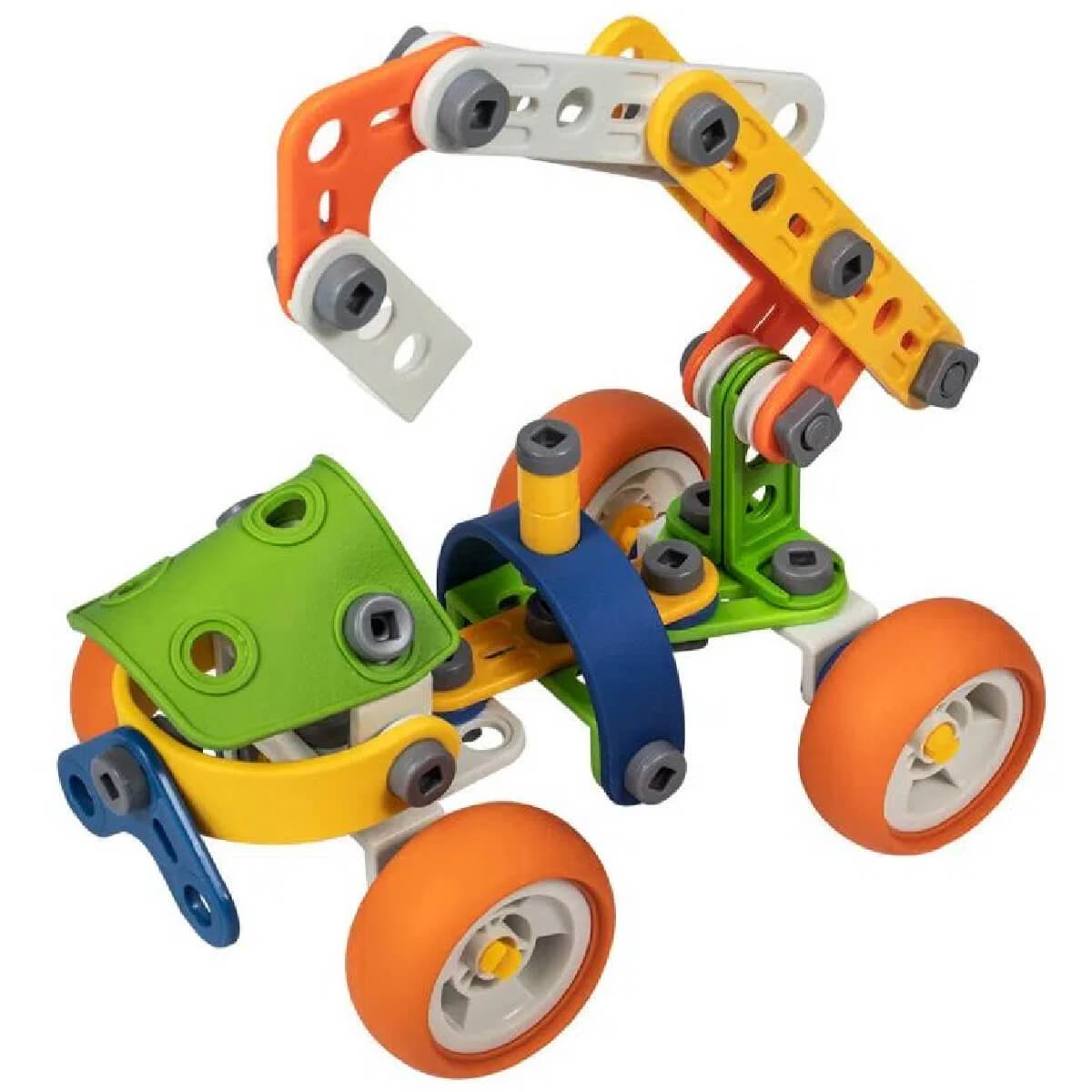 Brinquedo Super Guindaste de Montar Steam 98 Peças Coloridas PlayDuc Kababy - PB50112