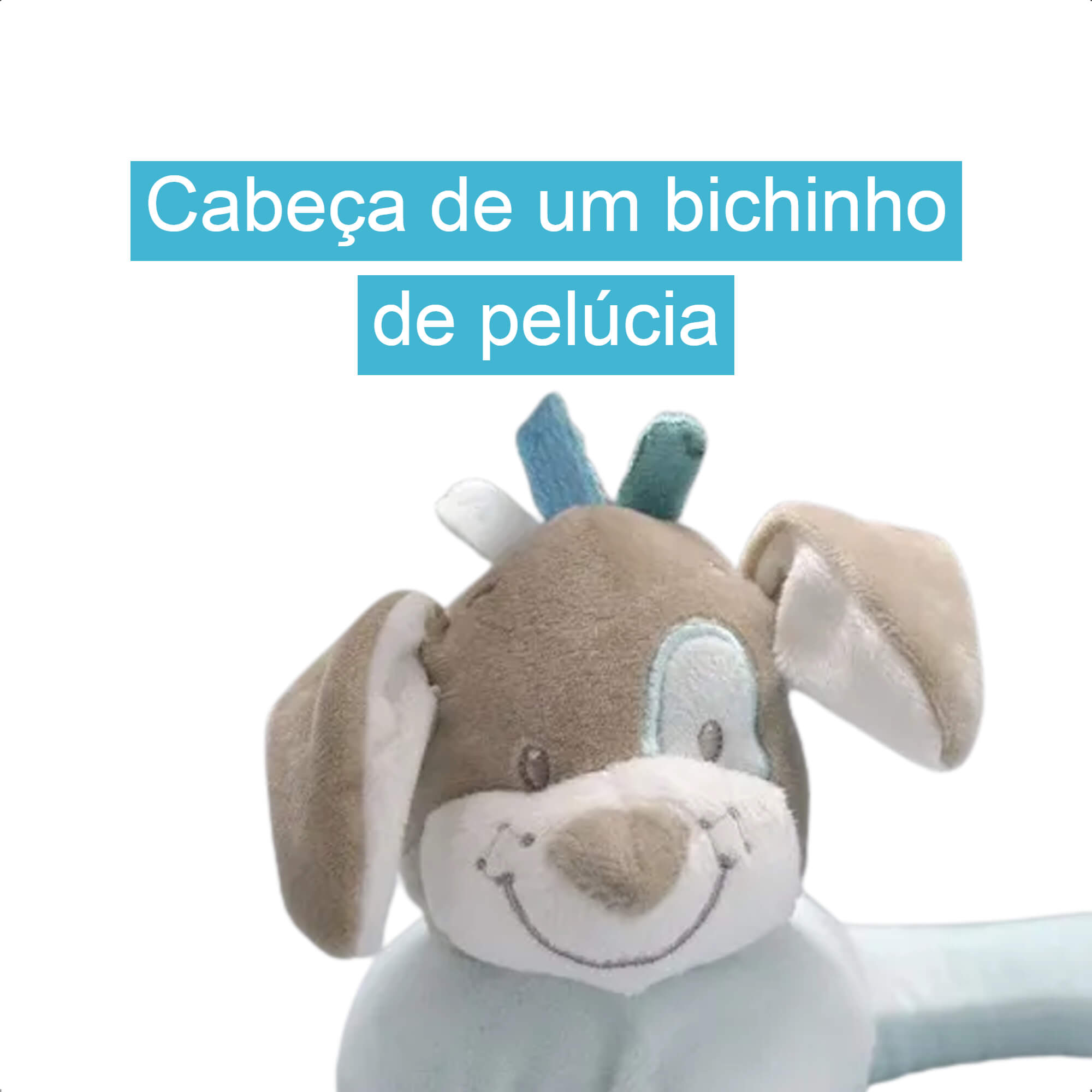 Suporte de Pescoço Infantil Cachorro Azul p/ Cadeirinha Material Ultra Macio KaBaby - 14001G