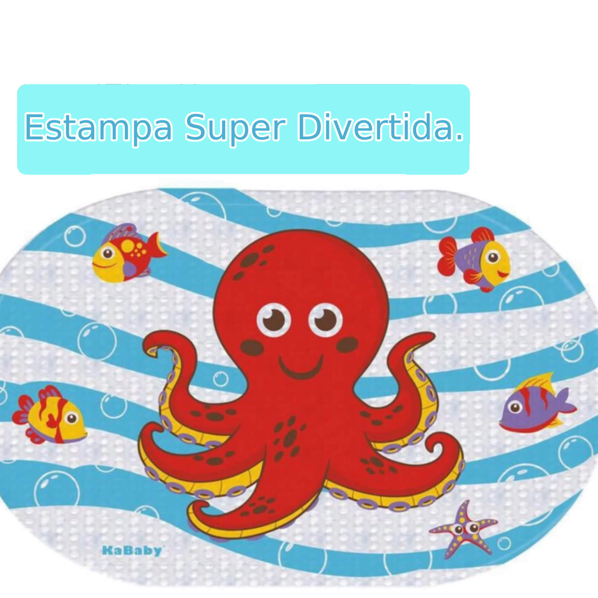 Tapete Infantil para Banheiro Polvo Vermelho com ventosa Antiderrapante KaBaby  - 22120G