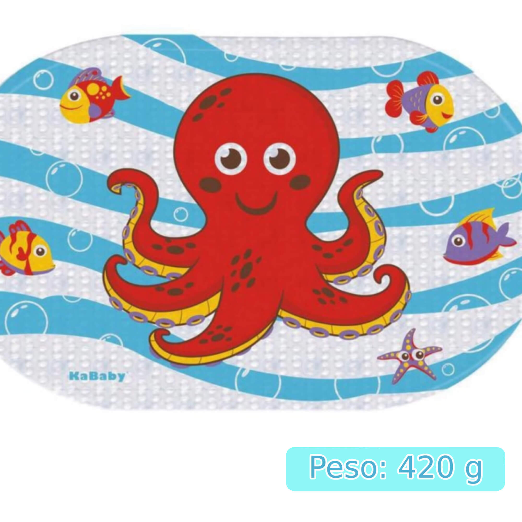 Tapete Infantil para Banheiro Polvo Vermelho com ventosa Antiderrapante KaBaby  - 22120G