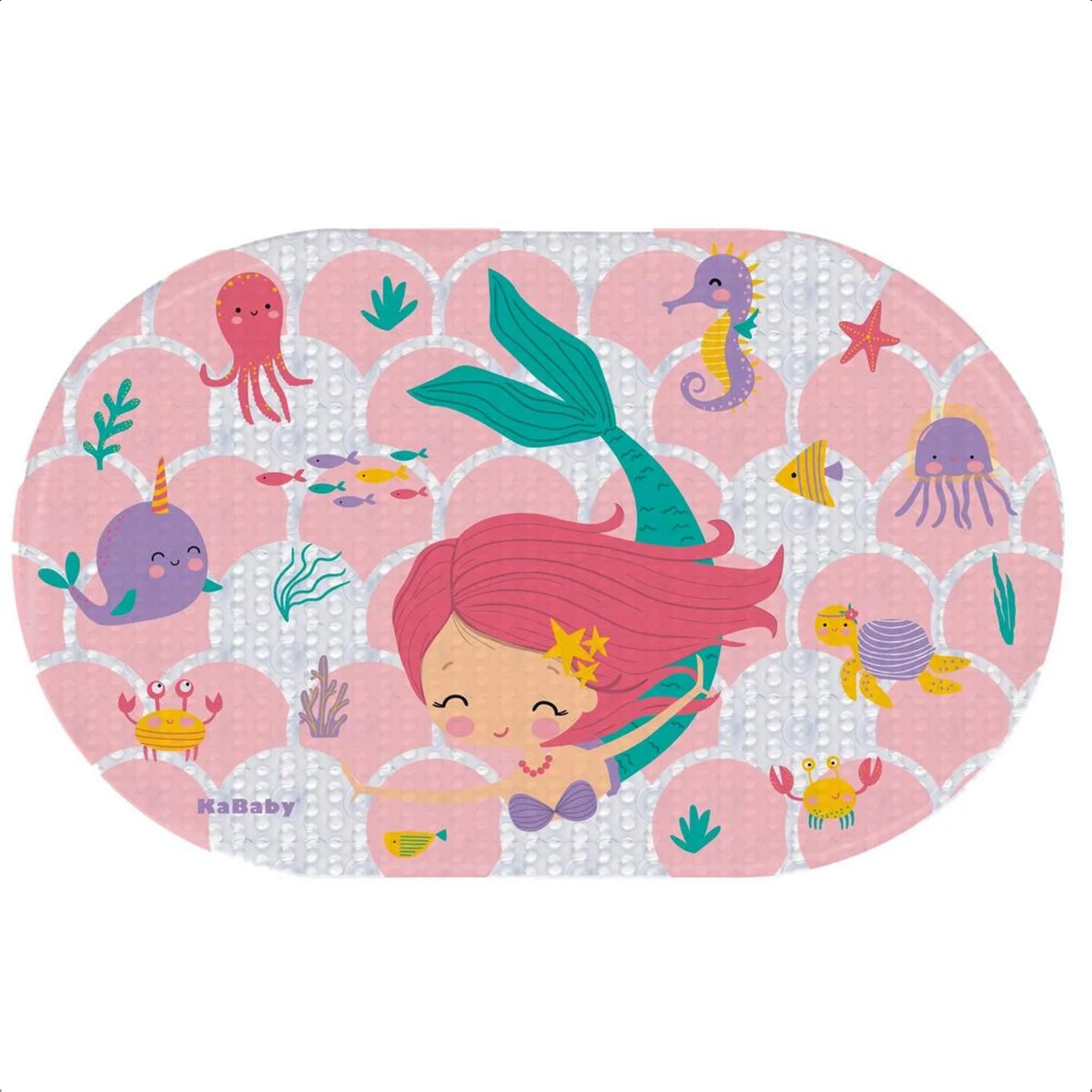 Tapete para Banheiro Antiderrapante Infantil Banho Sereia Rosa KaBaby - 22120F