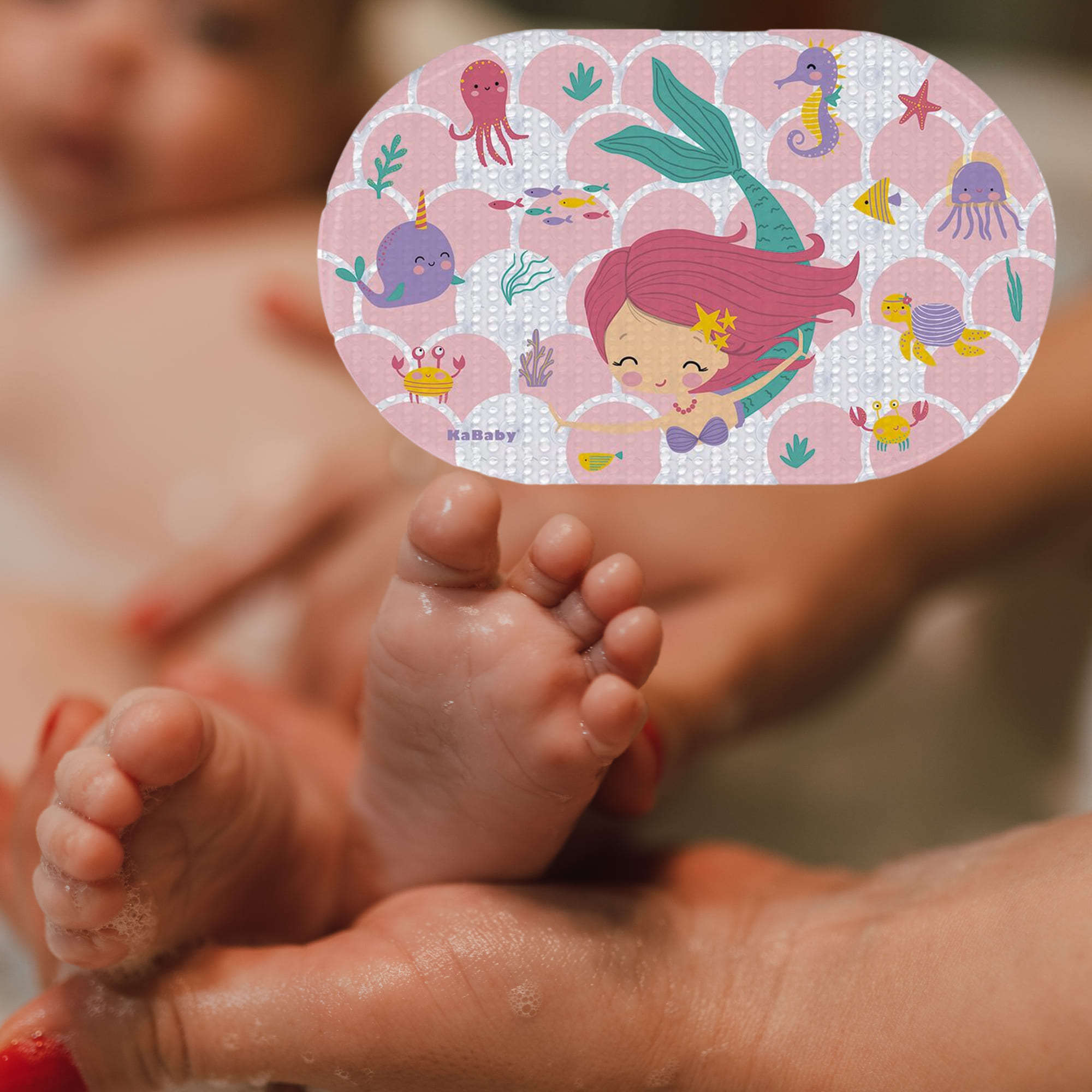 Tapete para Banheiro Antiderrapante Infantil Banho Sereia Rosa KaBaby - 22120F