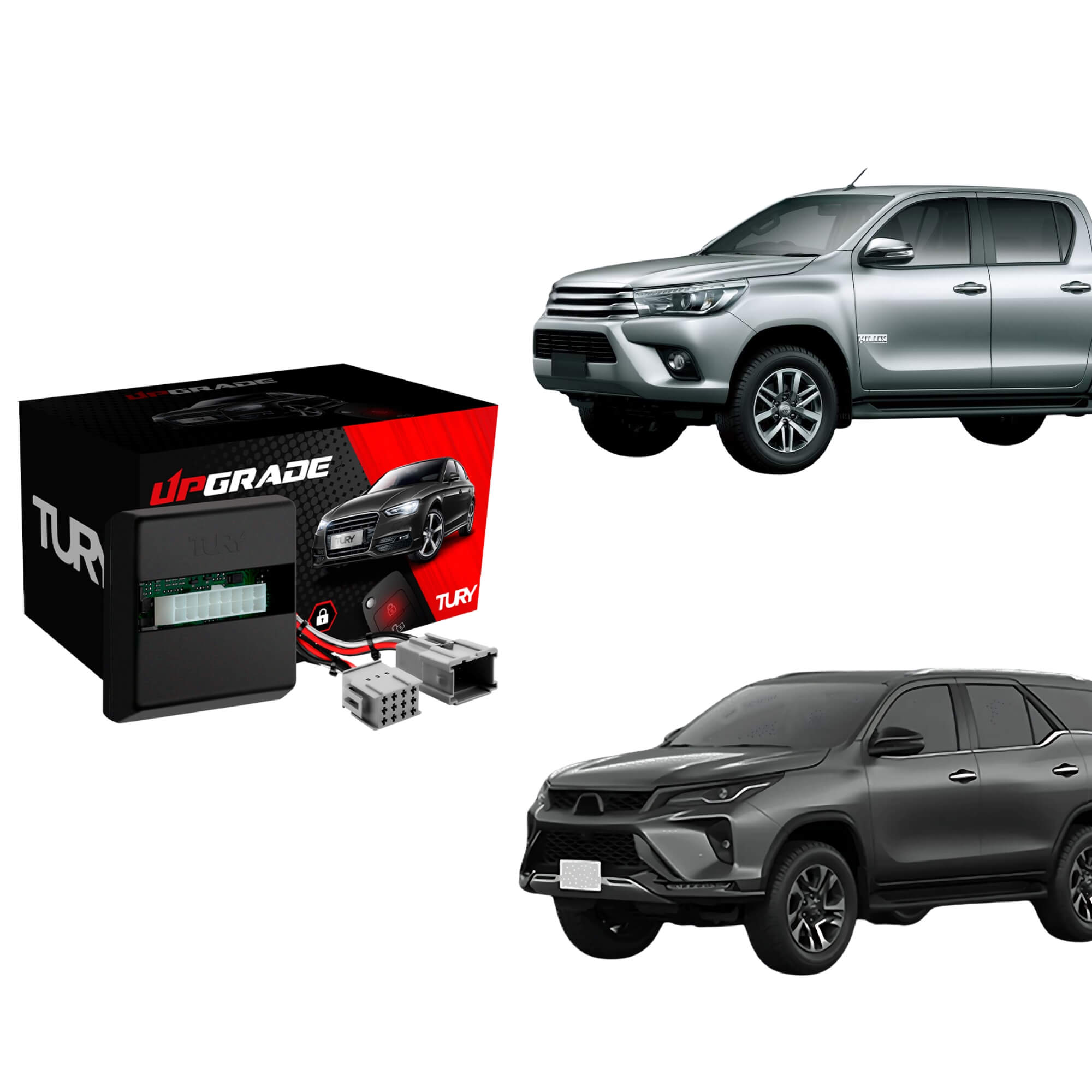 Módulo Subida de Vidro + Rebatimento de Retrovisor compatível c/ Hilux e SW4 2016 em diante Tury - PARK4.21DZ