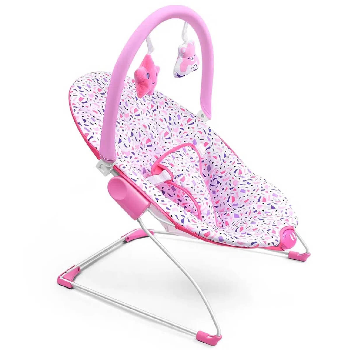 Cadeira de Descanso Para bebê 0-11kgs Rosa Com Acessórios Interativos Multikids Baby BB291