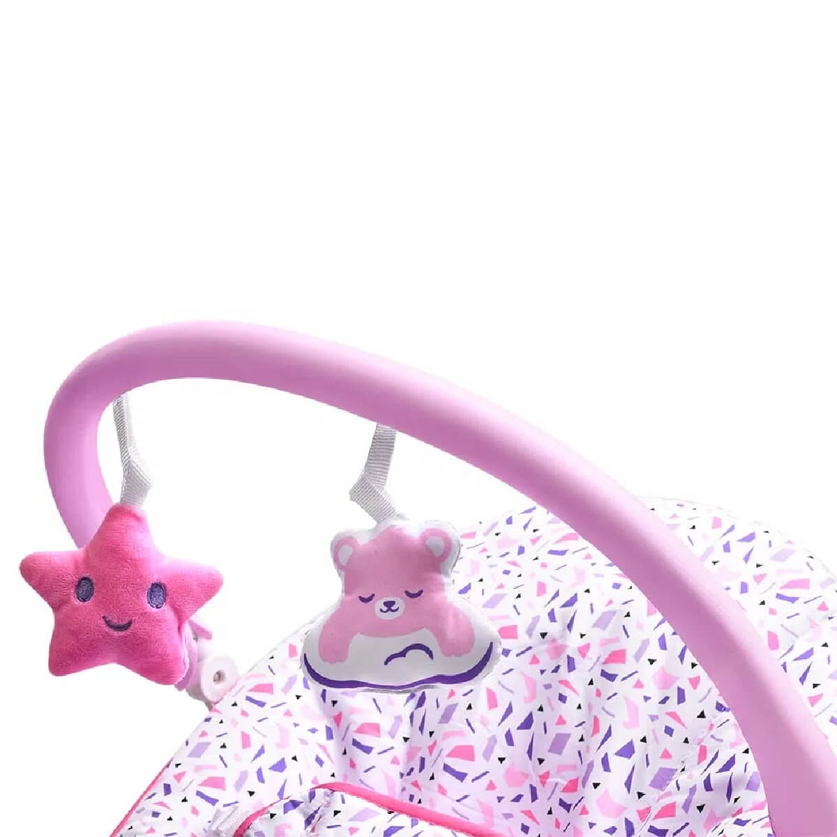Cadeira de Descanso Para bebê 0-11kgs Rosa Com Acessórios Interativos Multikids Baby BB291