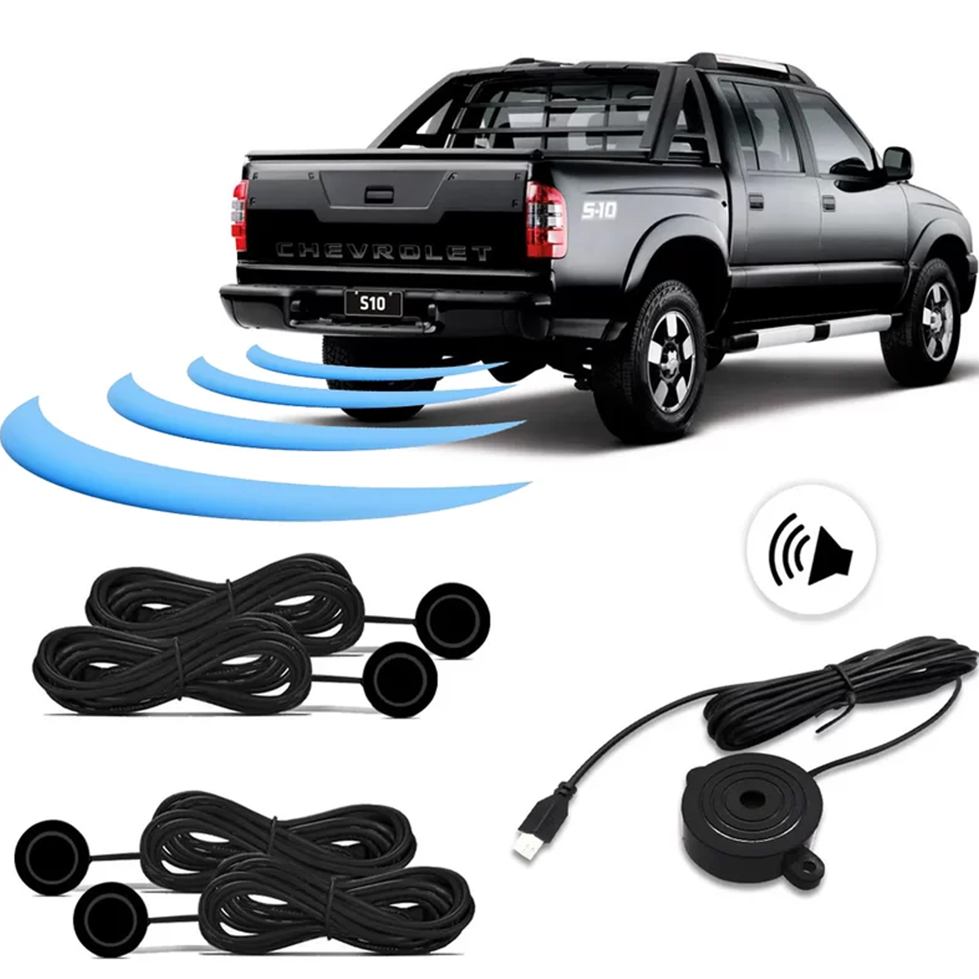 Kit Sensor de Estacionamento + Câmera de Ré Roadstar - RS330BR