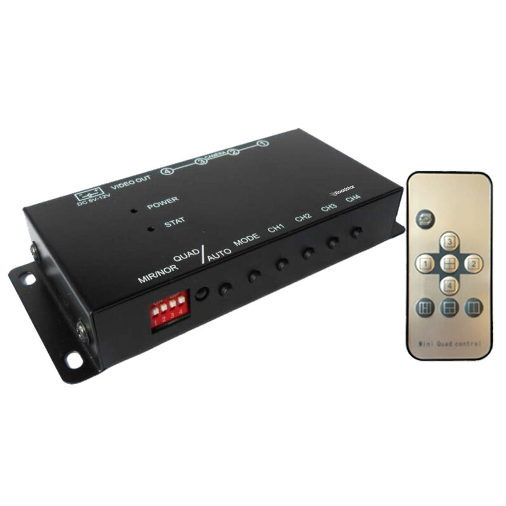 DVR Sem Função de Gravador / Comutador para 4 Câmeras de Estacionamento Veicular RS1088BR MI