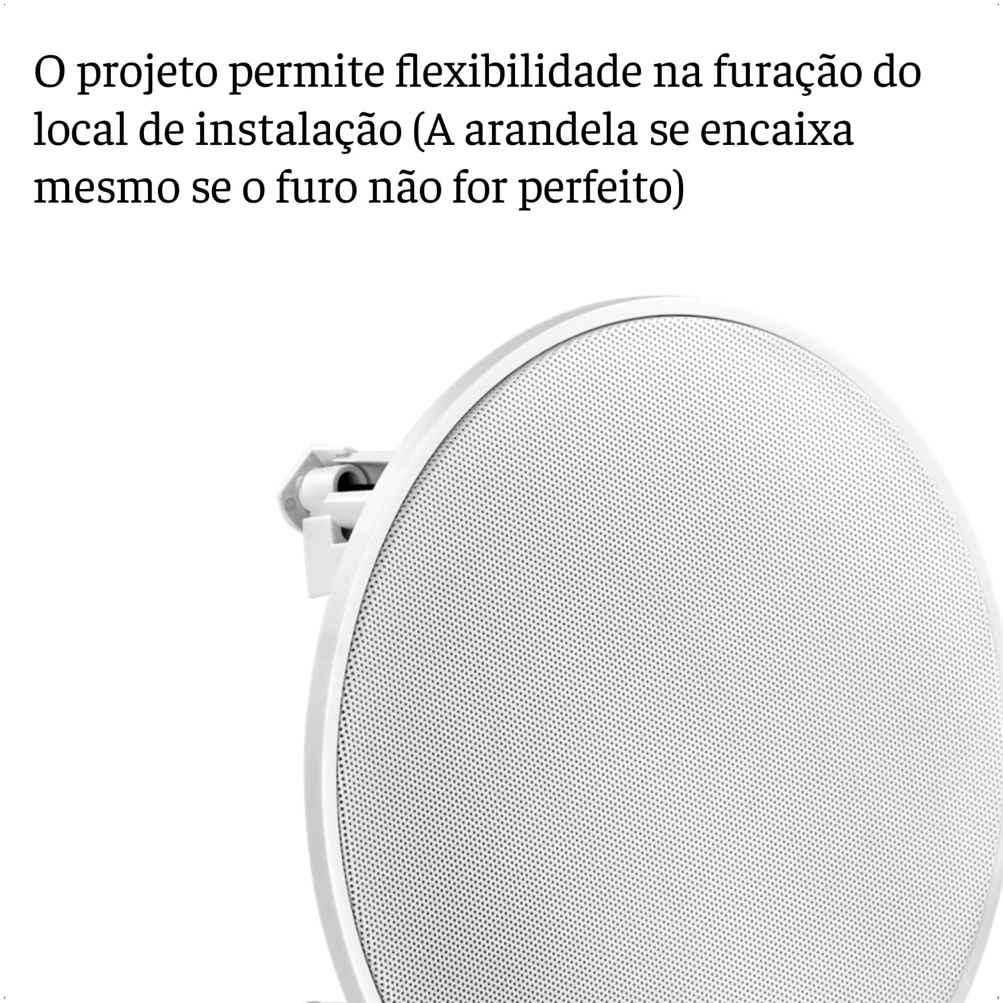 Caixa de Som Arandela Redonda Coaxial 40W RMS 8 Ohms Frahm CS C/ Impedância/Regulagem 70V 31556