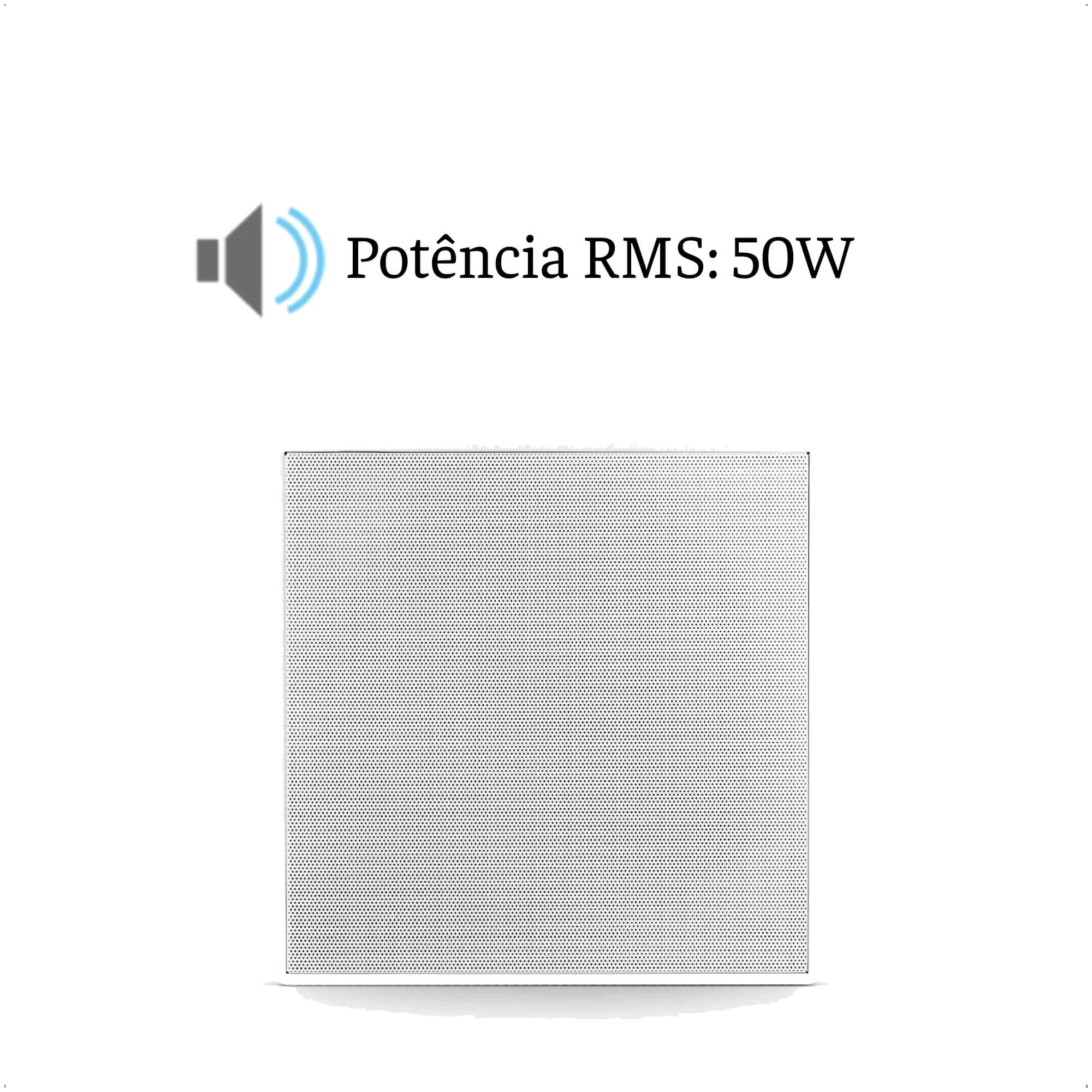 Caixa de Som Arandela Quadrada Coaxial 50W RMS Frahm CS 6 Pol 8 Ohms 70V Alumínio 138x138mm-32145