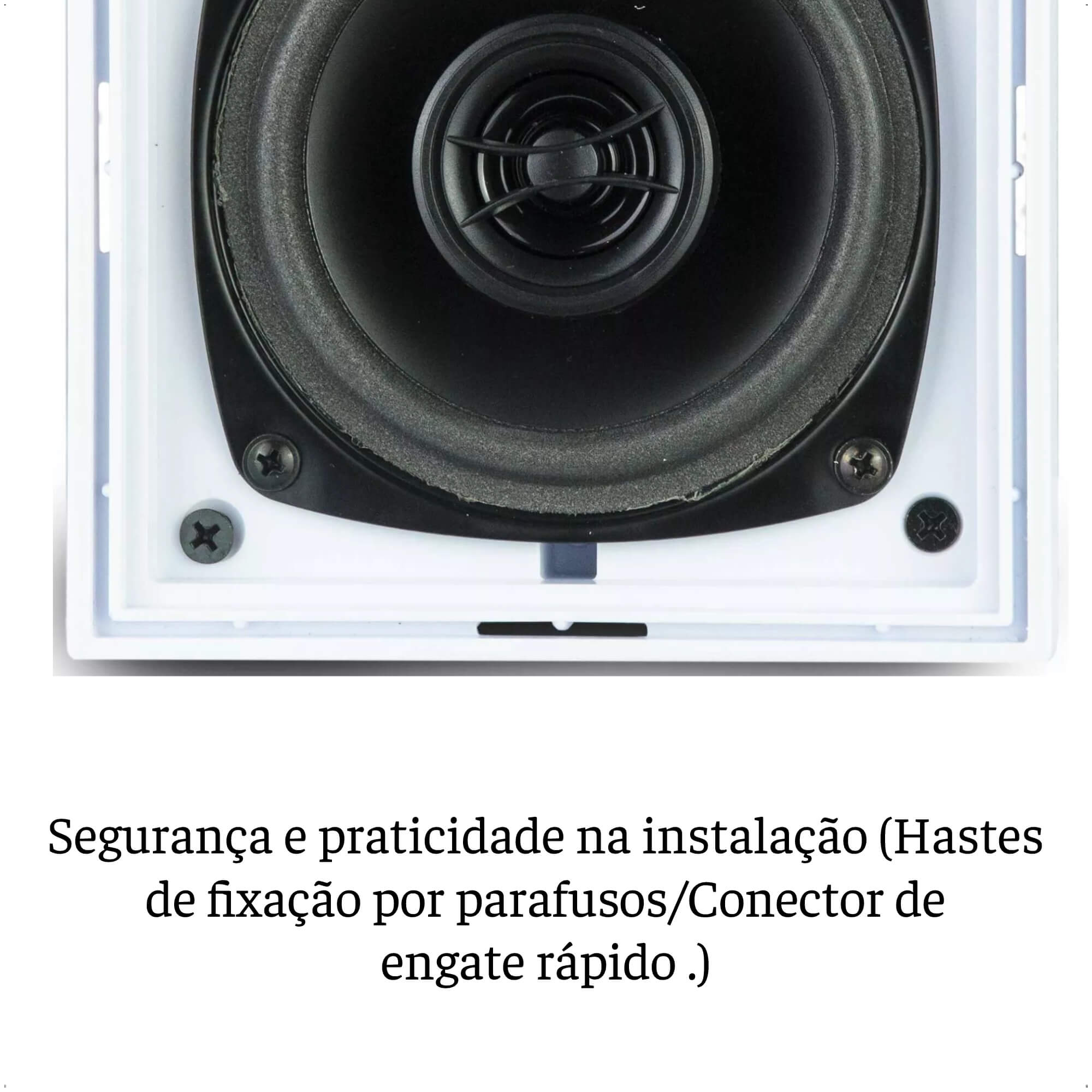 Caixa de Som Arandela Quadrada Coaxial 50W RMS Frahm CS 6 Pol 8 Ohms 70V Alumínio 138x138mm-32145