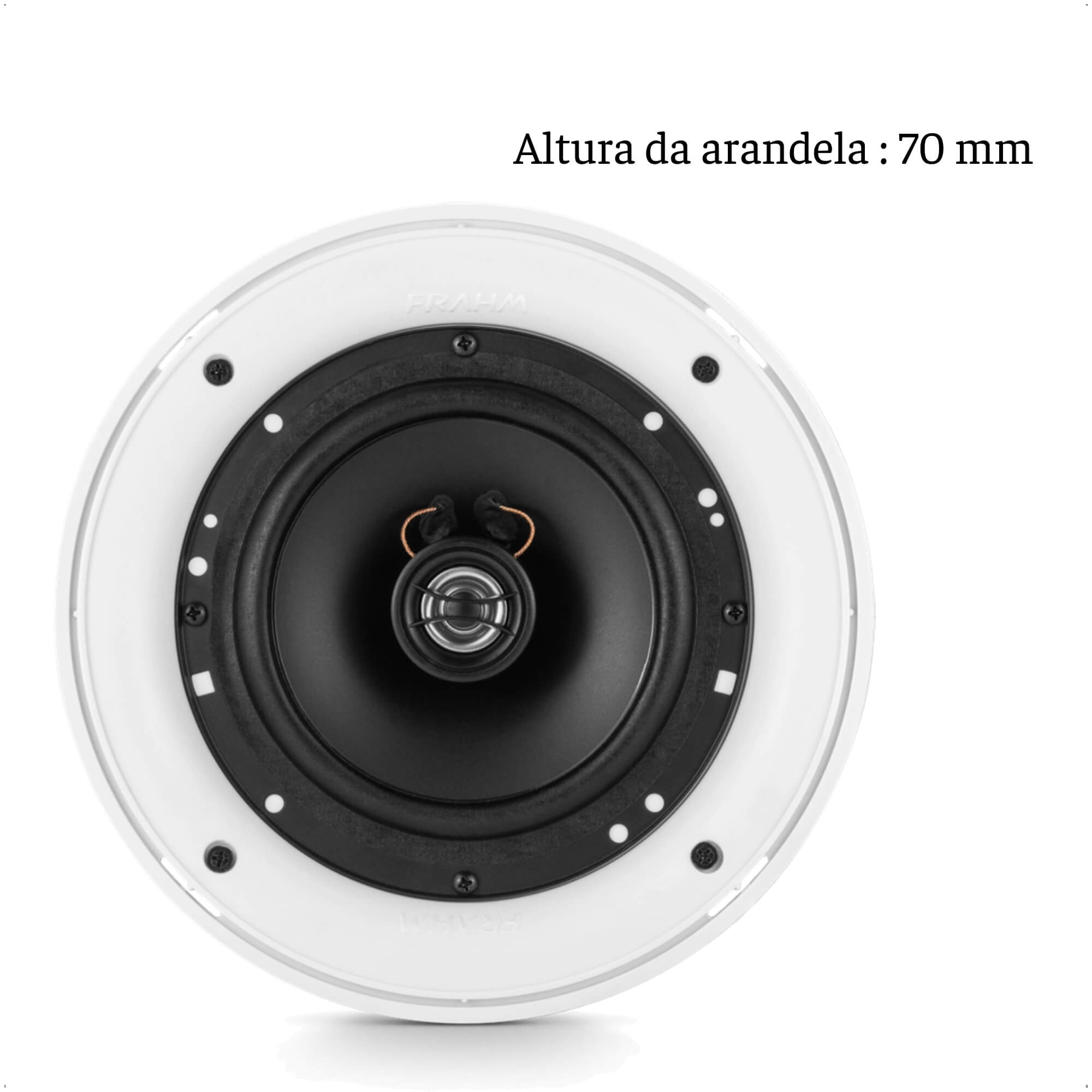 Caixa de Som Arandela Redonda 50W 8 Ohms Frahm CS 6 Polegadas FR 50 R Tela de Alumínio  - 31544