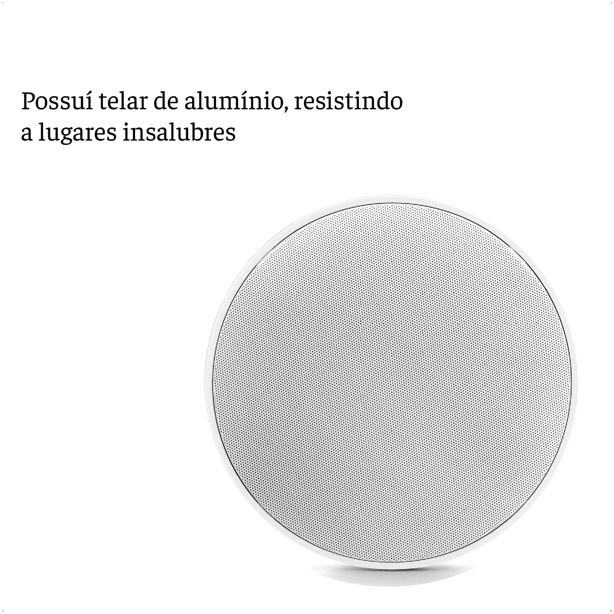 Caixa de Som Arandela Redonda 50W 8 Ohms Frahm CS 6 Polegadas FR 50 R Tela de Alumínio  - 31544