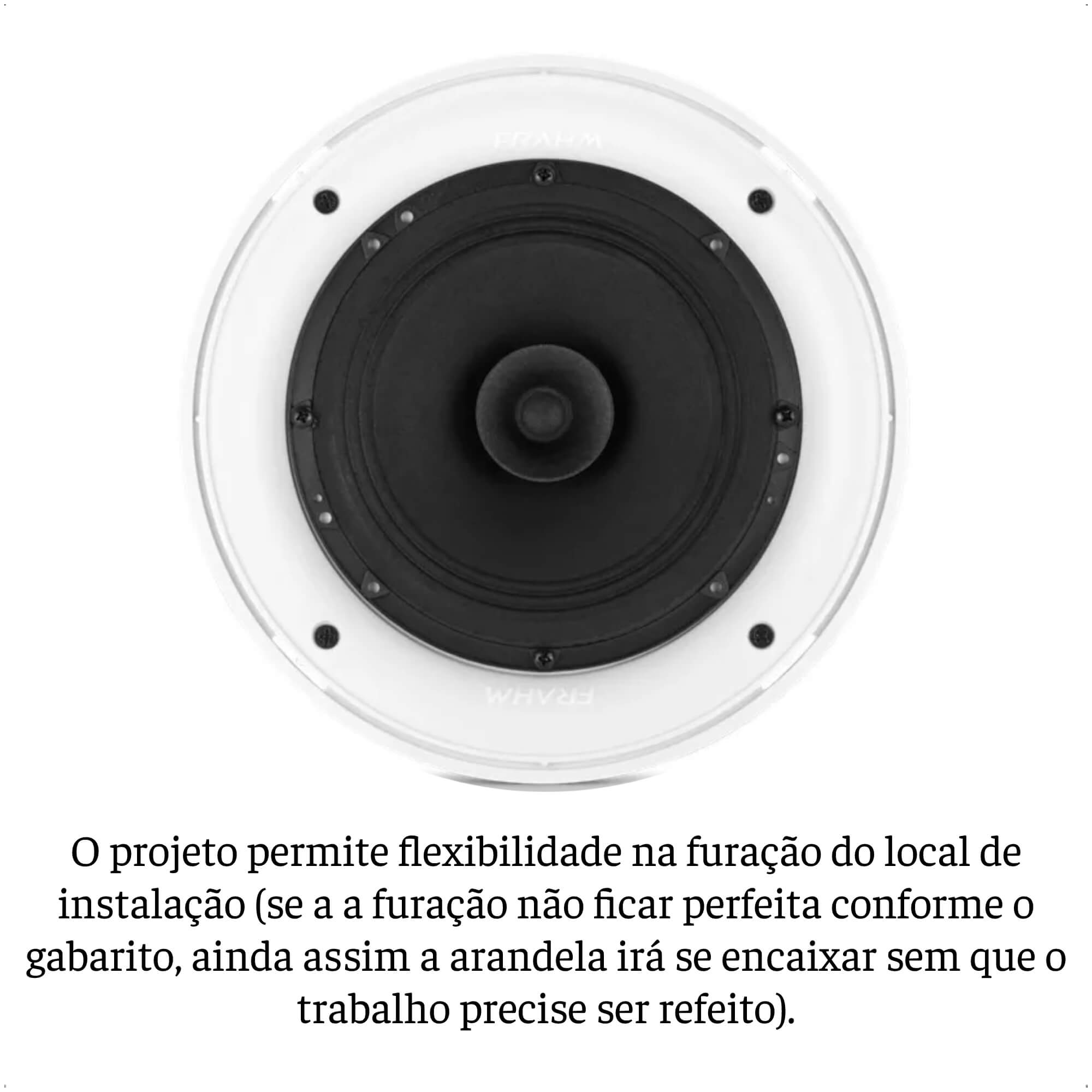 Caixa de Som Arandela Redonda 40W 8 Ohms Frahm CS 6 Polegadas Branca FR 40 R - 31822