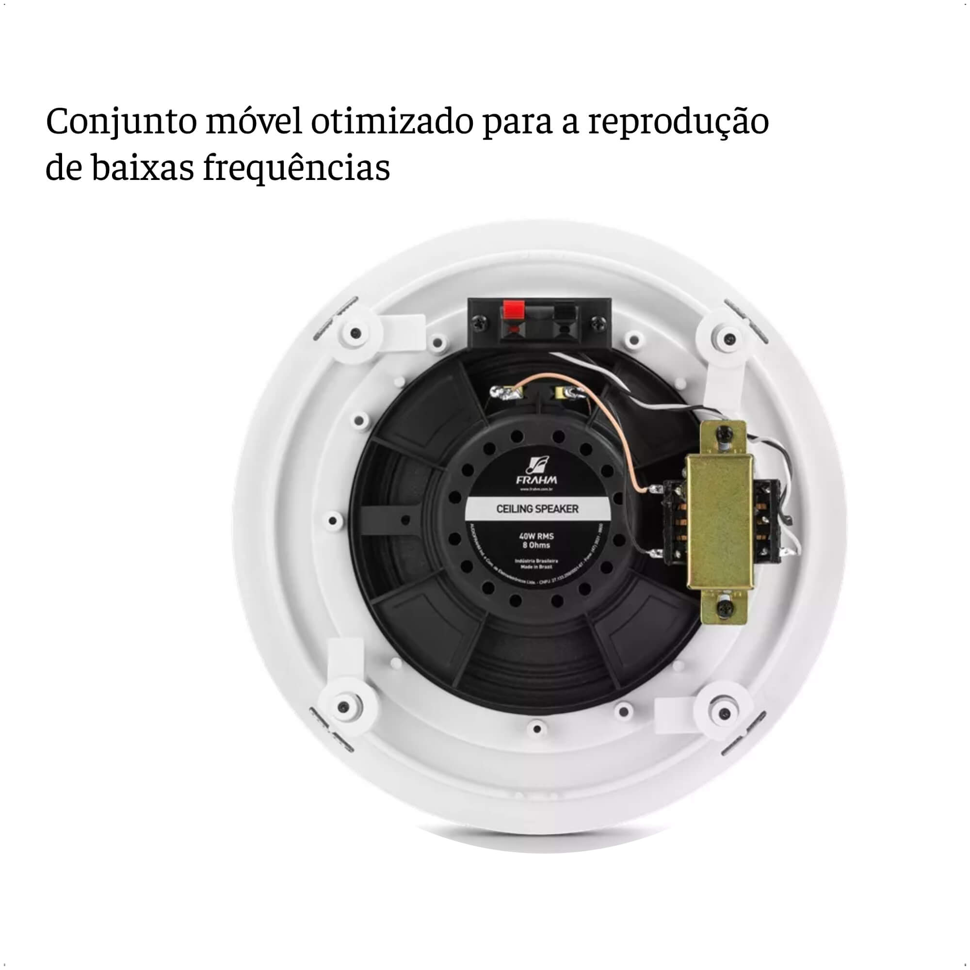 Caixa de Som Arandela Redonda 40W 8 Ohms Frahm CS 6 Polegadas Branca FR 40 R - 31822