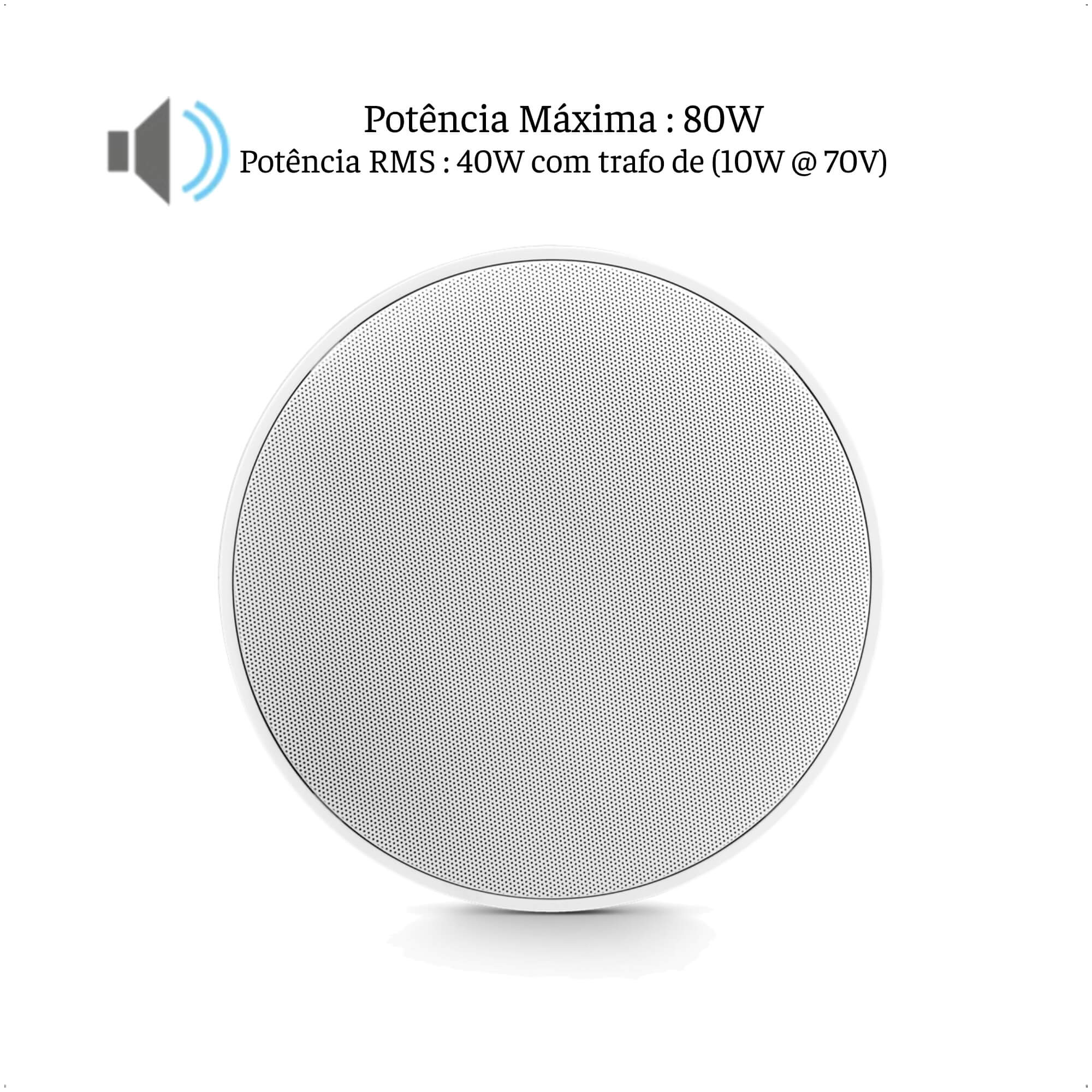 Caixa de Som Arandela Redonda 40W 8 Ohms Frahm CS 6 Polegadas Tweeter Piezo/Elétrico - 31553