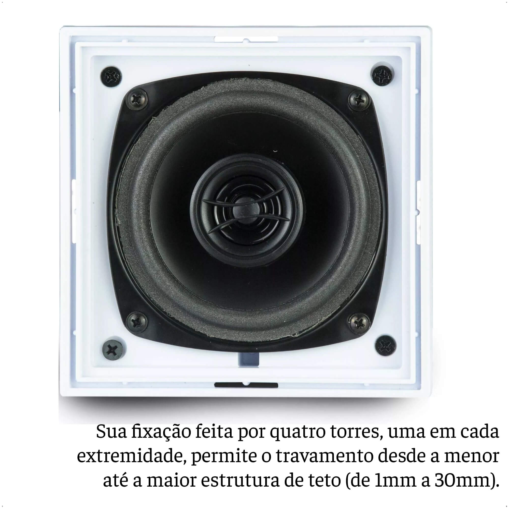 Caixa de Som Arandela Quadrada Frahm 4 Polegadas Coaxial 50W RMS 8 Ohms Alumínio 138x138mm - 31930