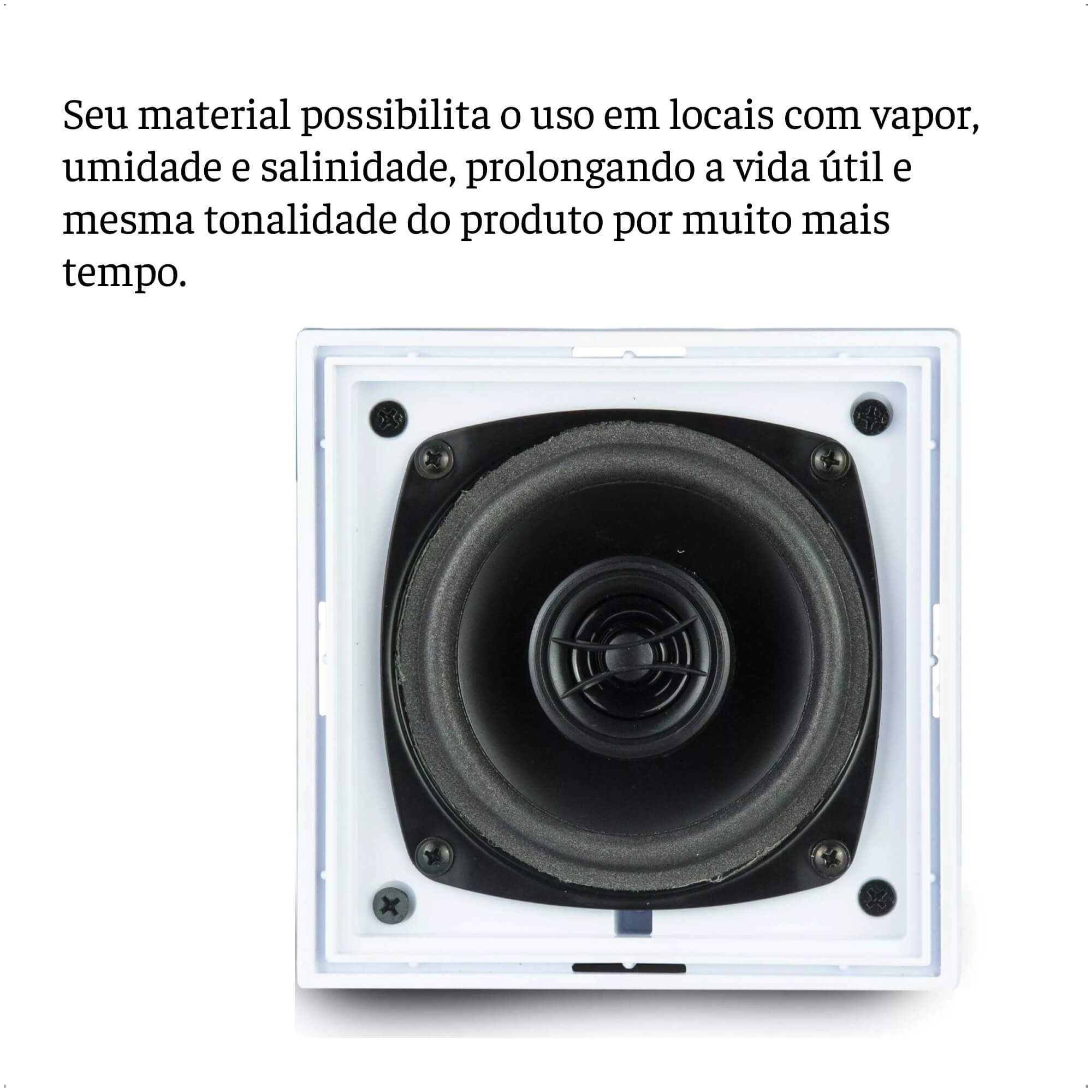 Caixa de Som Arandela Quadrada Frahm 4 Polegadas Coaxial 50W RMS 8 Ohms Alumínio 138x138mm - 31930