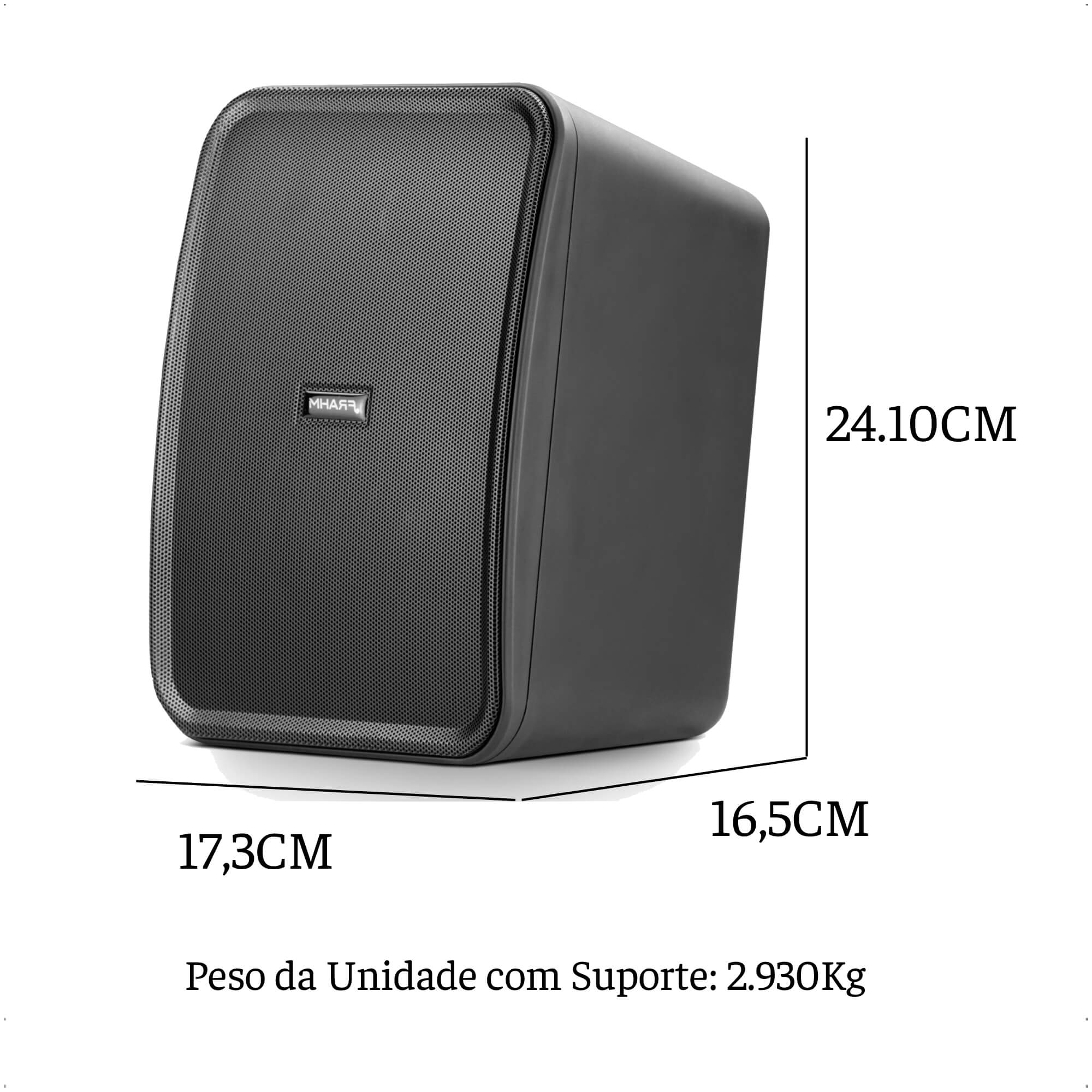 Par de Caixas de Som Passiva Outdoor Frahm 80W RMS 8 Ohms 5 Polegadas CS Linha 70V Trafo-32144