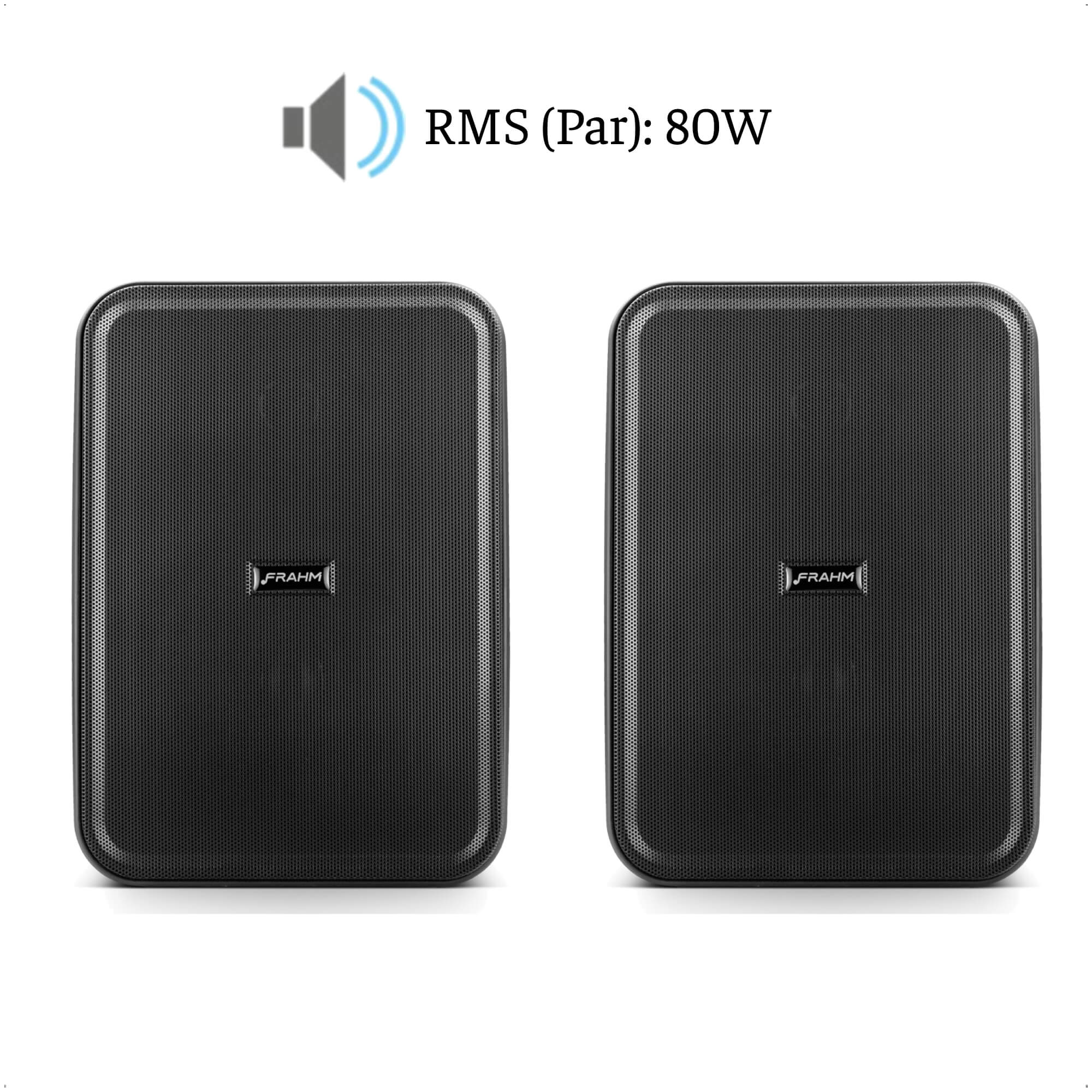 Par de Caixas de Som Passiva Outdoor Frahm 80W RMS 8 Ohms 5 Polegadas CS Linha 70V Trafo-32144