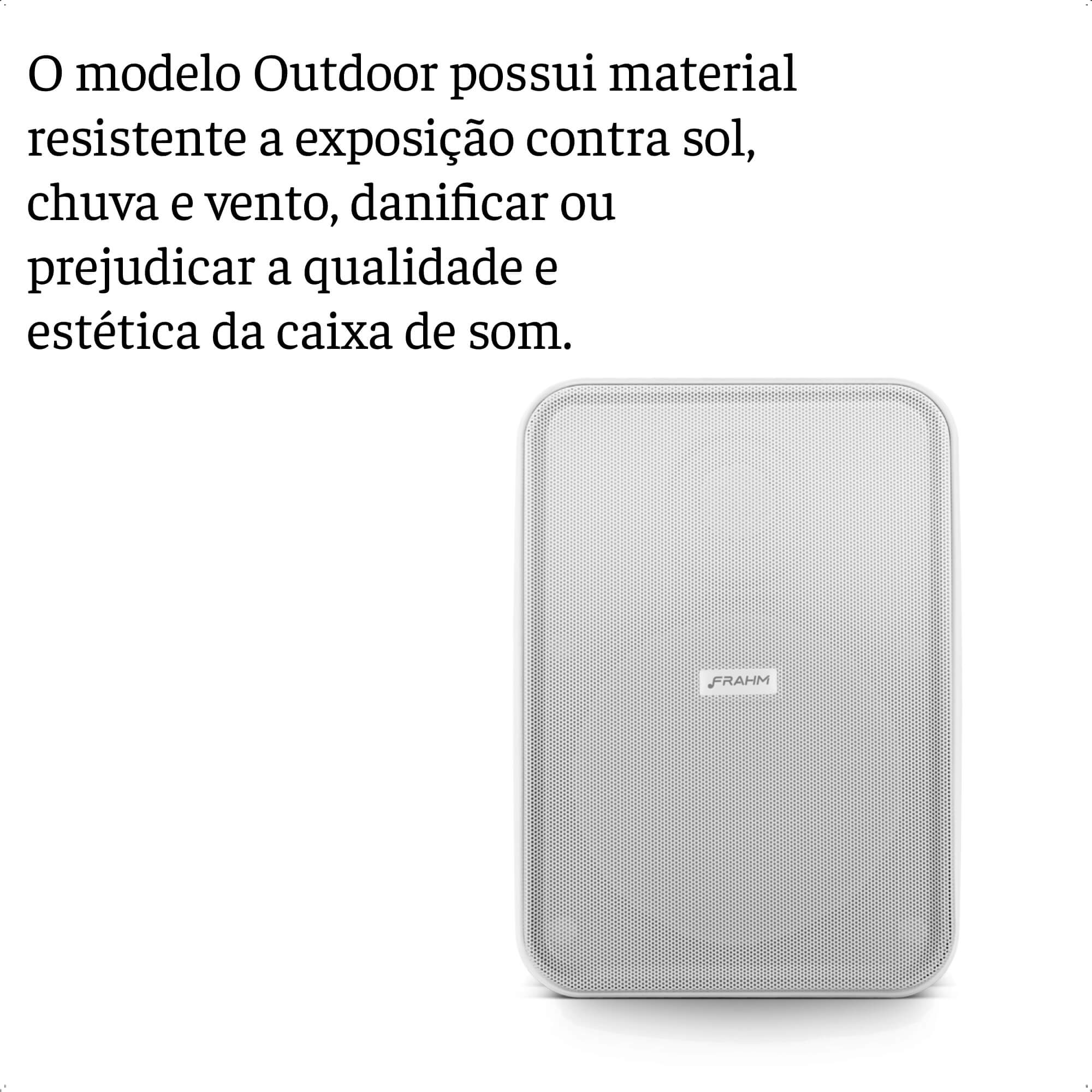 Par de Caixas de Som Outdoor Acústica Frahm Passiva 120W RMS 8 Ohms 5 Pol. HS Branca - 31804