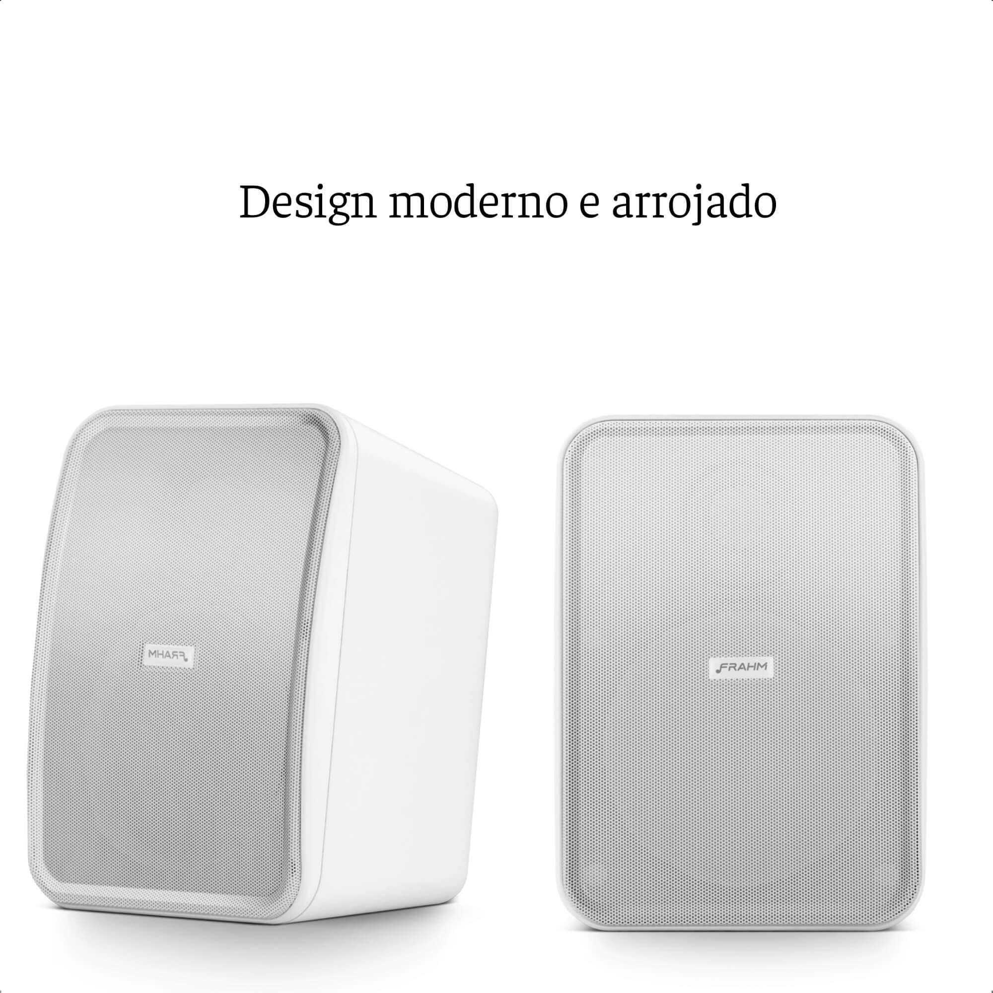 Par de Caixas de Som Outdoor Acústica Frahm Passiva 120W RMS 8 Ohms 5 Pol. HS Branca - 31804