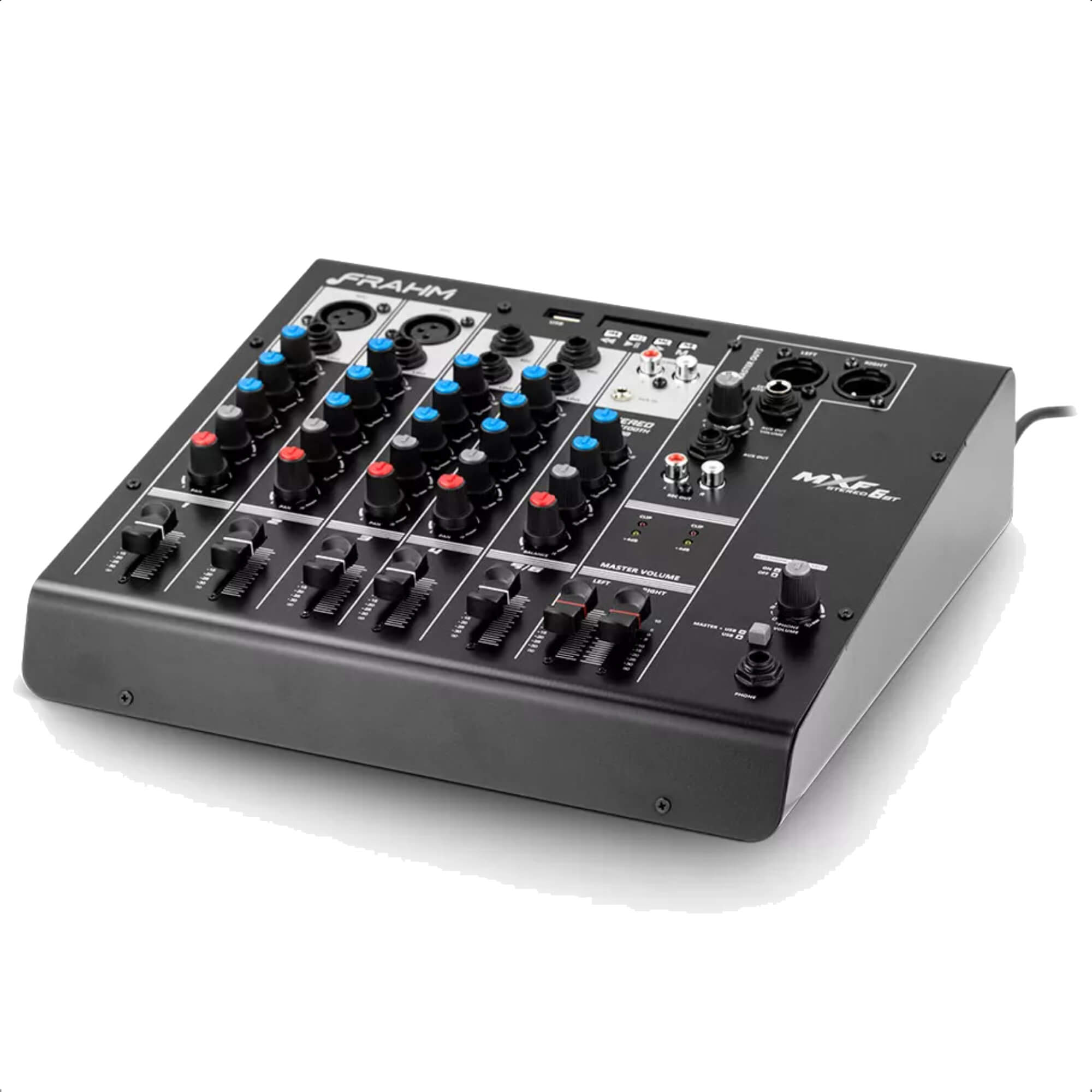 Mesa de Som Mixer Frahm 6 Canais Bluetooth, XLR, P10, RCA e P2 Função DJ Rec Out Mxf6 Bt - 31592