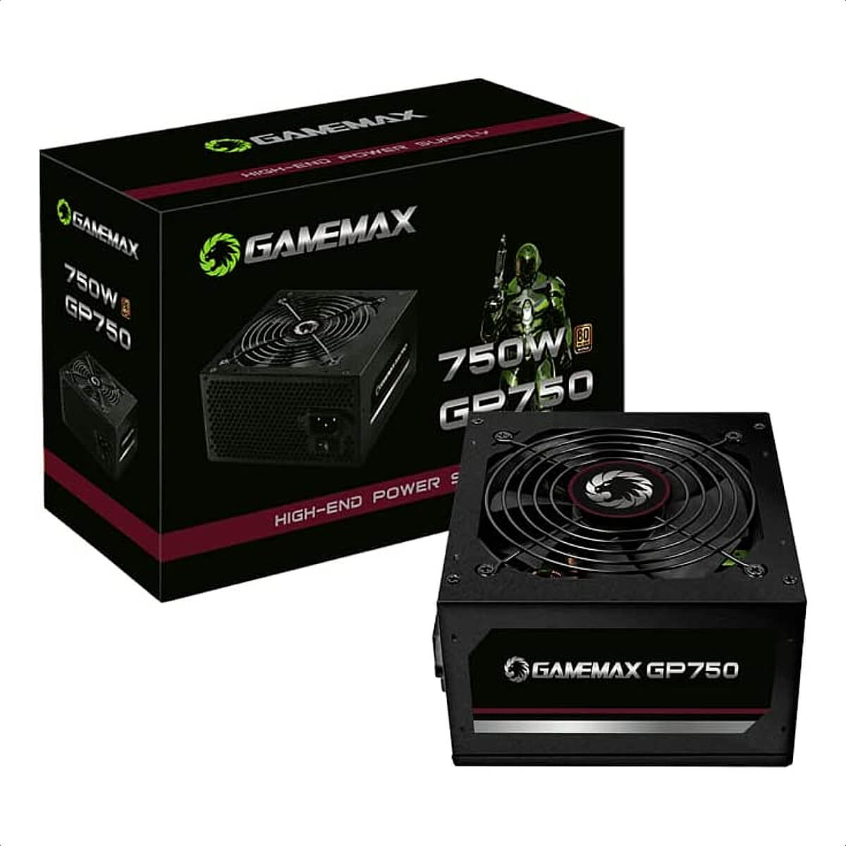 Fonte Gamer ATX 750W Preta 80 Plus Bronze 50-60Hz Auto Range 110-240V - Gamemax GP750
