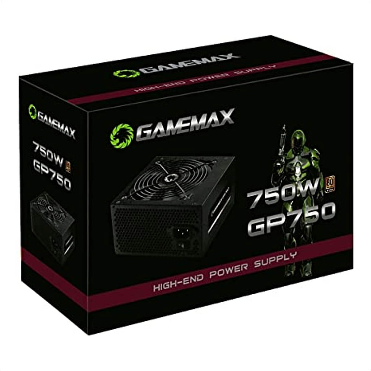 Fonte Gamer ATX 750W Preta 80 Plus Bronze 50-60Hz Auto Range 110-240V - Gamemax GP750