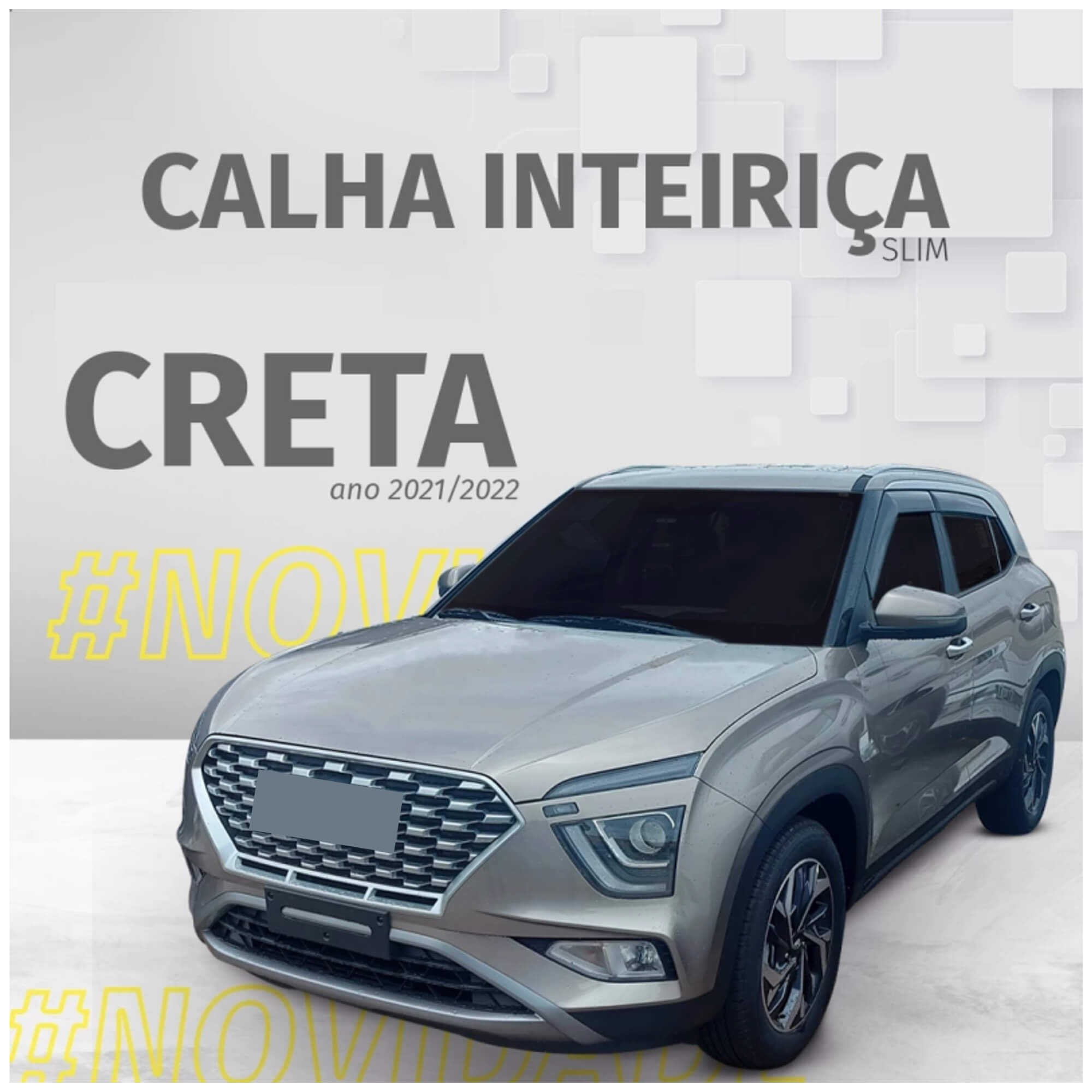 Calha de Chuva Creta 2021/2026 Nova Geração, 4 portas, Modelo Inteiriça/Slim - TG Poli 25.010