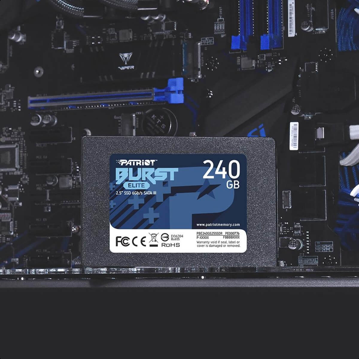 SSD 240GB Patriot Burst Elite 2.5" SATA III Leitura: 450MB/s Gravação: 320MB/s - PBE240GS25SSDR