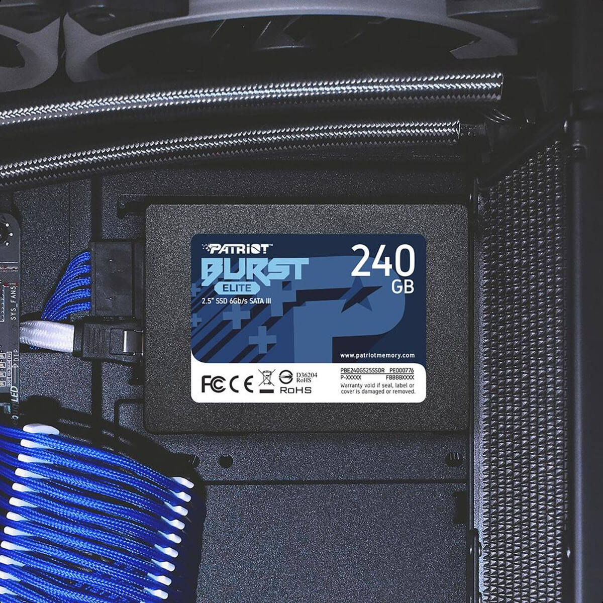 SSD 240GB Patriot Burst Elite 2.5" SATA III Leitura: 450MB/s Gravação: 320MB/s - PBE240GS25SSDR