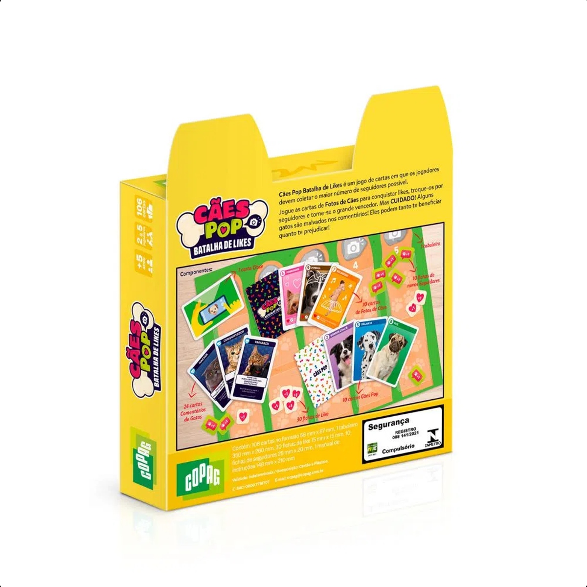 Jogo de Tabuleiro Cães Pop Batalha de Likes +5 anos Estratégia Raciocínio  Copag - 31004