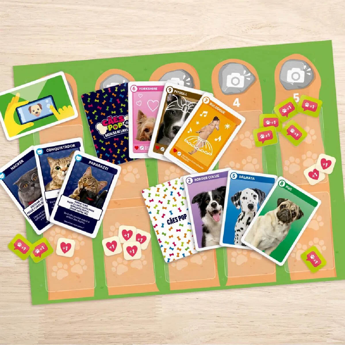 Jogo de Tabuleiro Cães Pop Batalha de Likes +5 anos Estratégia Raciocínio  Copag - 31004