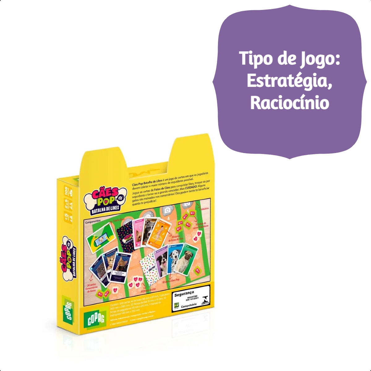 Jogo de Tabuleiro Cães Pop Batalha de Likes +5 anos Estratégia Raciocínio  Copag - 31004
