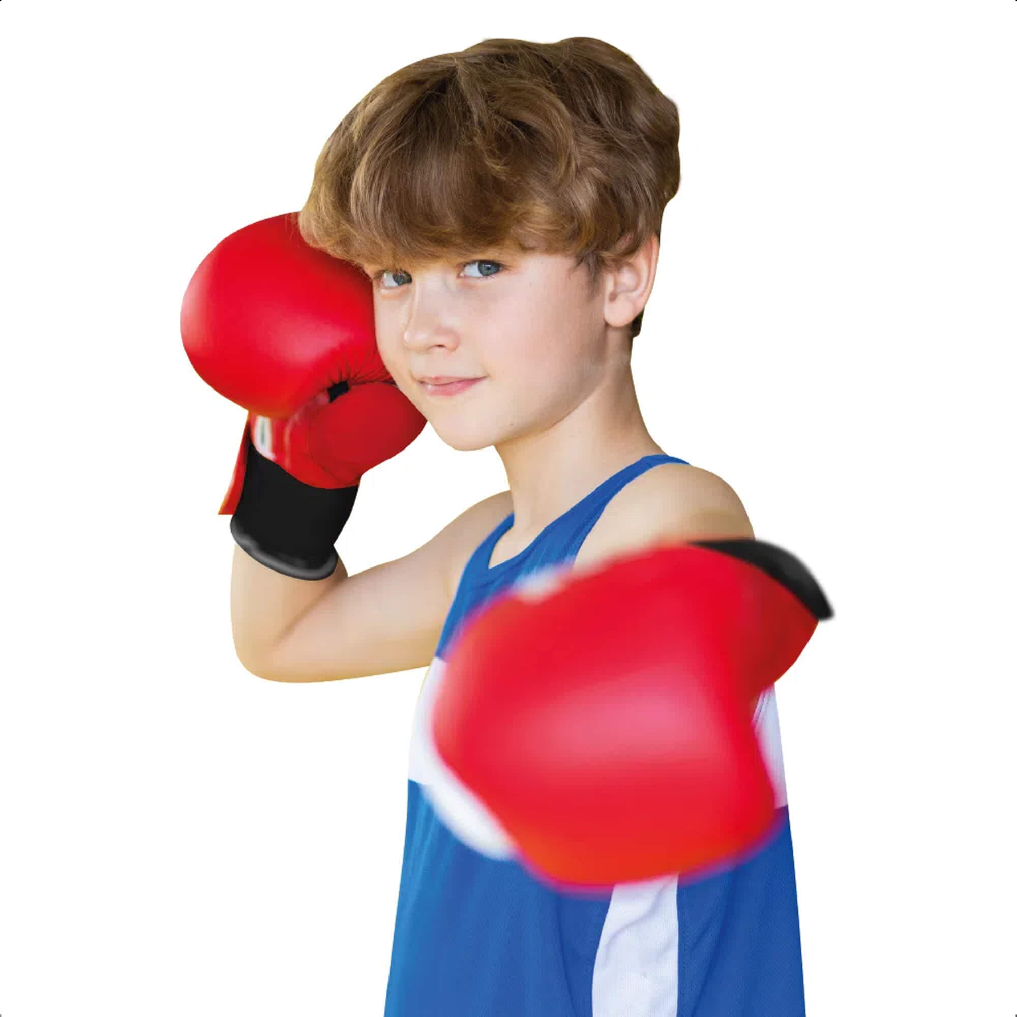Kit Boxe Infantil Com Luvas Go Play Vermelha 14x44cm acima de 3 Anos Multikids - BR1208