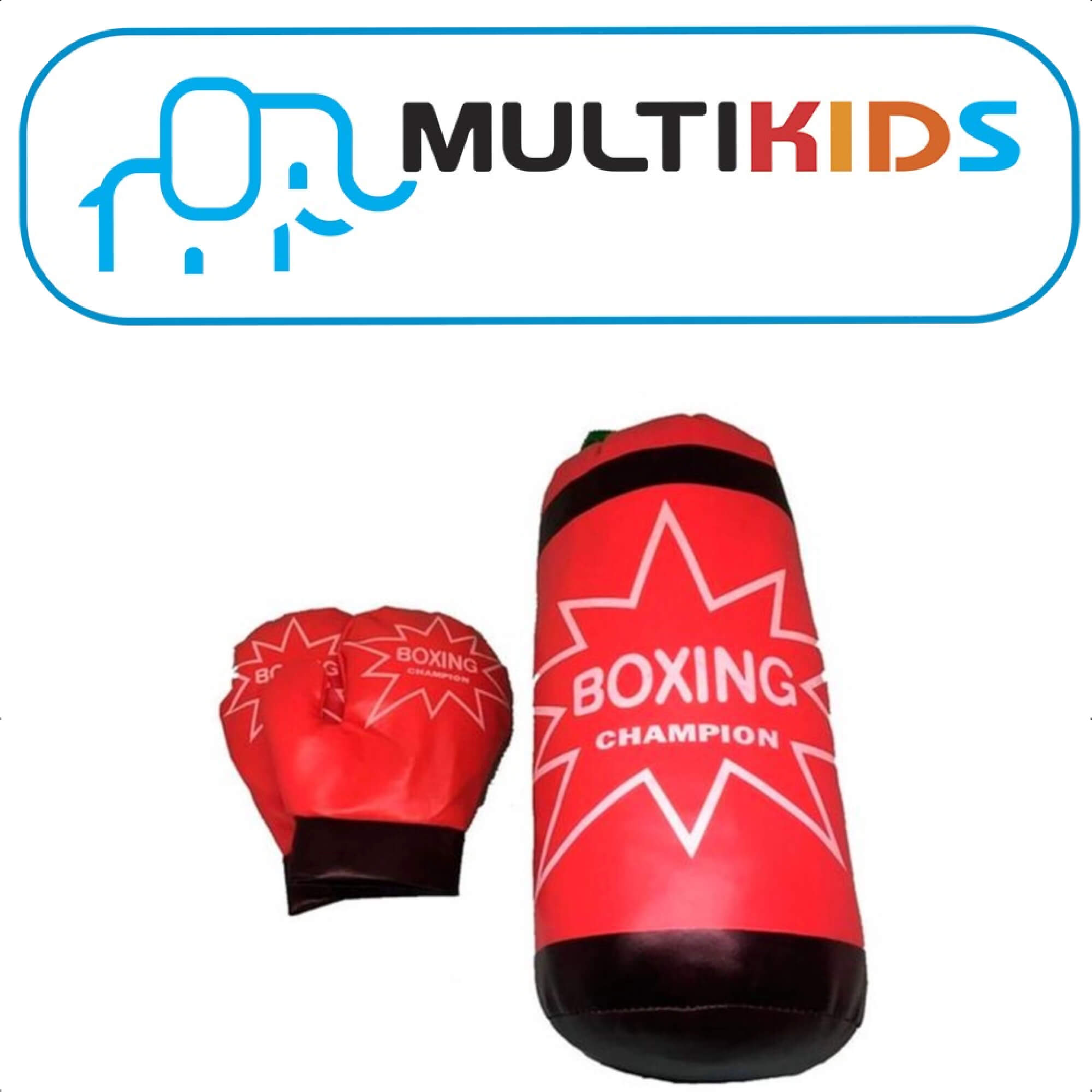 Kit Boxe Infantil Com Luvas Go Play Vermelha 14x44cm acima de 3 Anos Multikids - BR1208