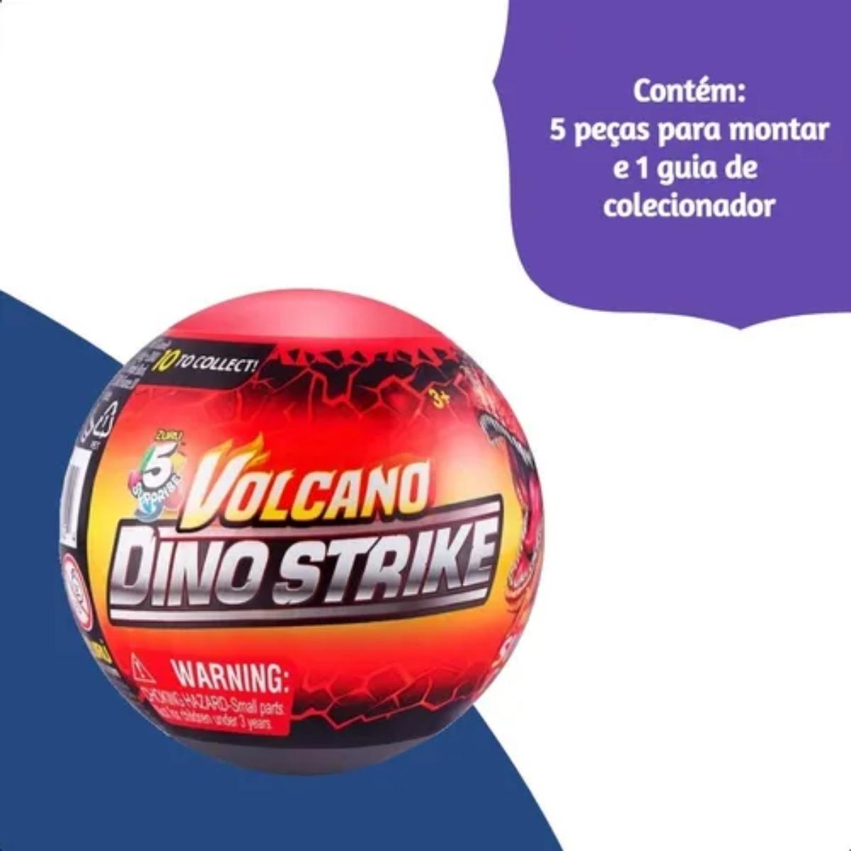 Dino Strike 5 Surprise Xalingo 5 Peças para Montar e 1 Guia de Colecionador +3 anos - 54032