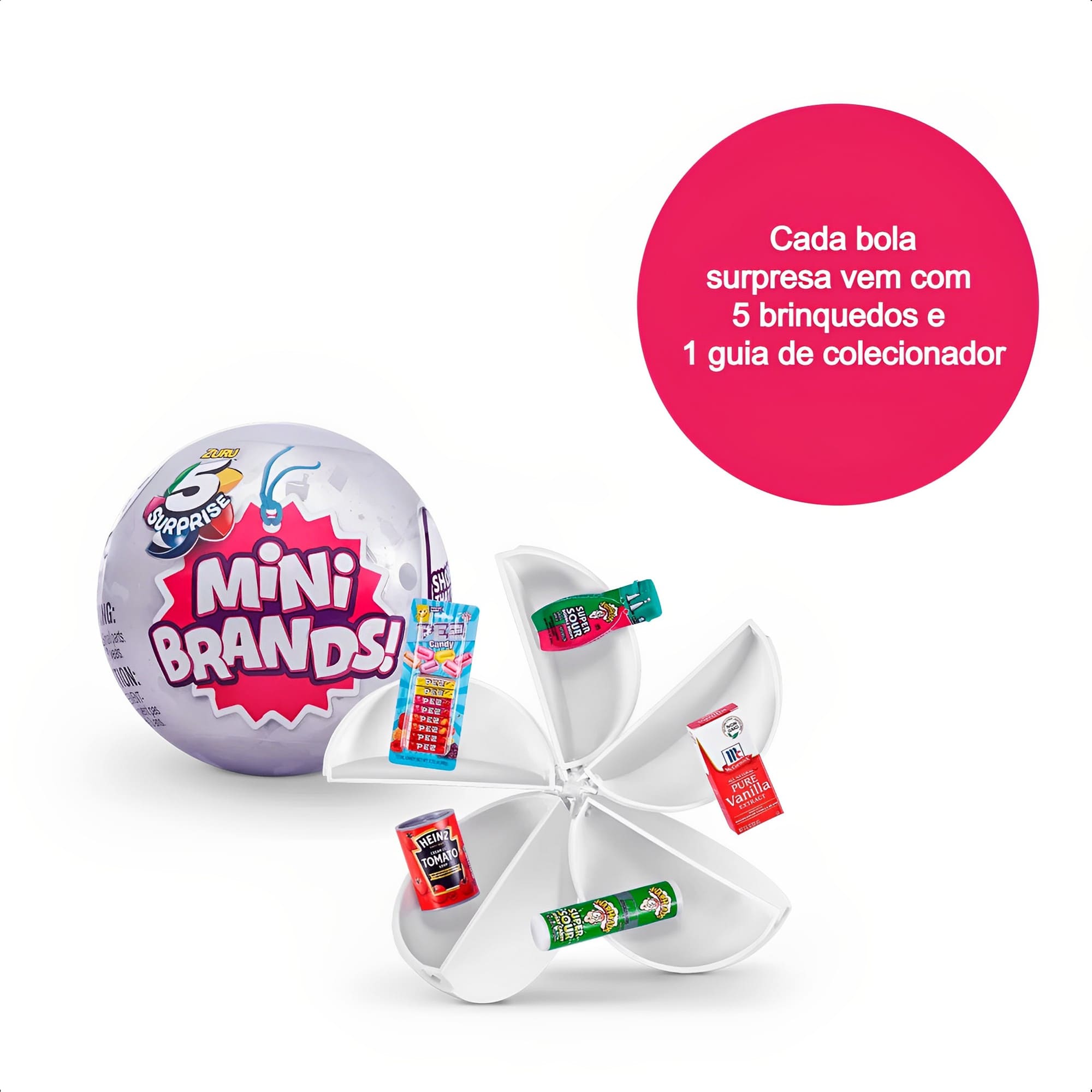 Brinquedo 5 Surprise Mini Brands Bolinha Surpresa Infantil +3 Anos Miniaturas Colecionáveis Xalingo - 54076