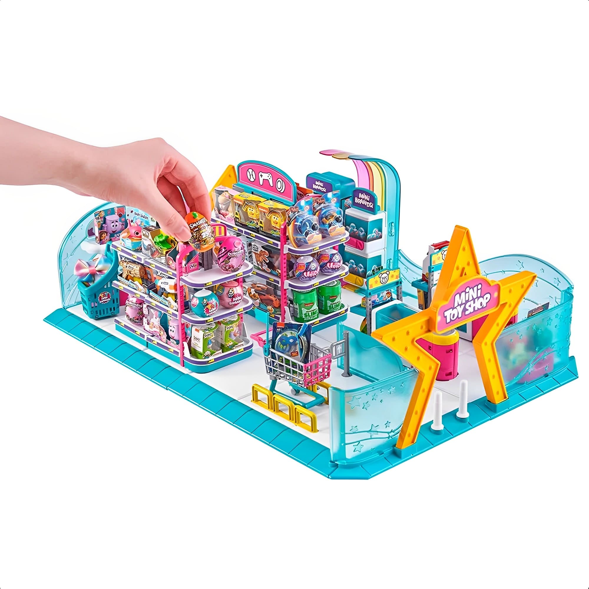 5 Surprise Toy Mini Brands Loja de Brinquedo Colecionável Infantil +3 Anos 27 Peças Faz de Conta Xalingo - 54109