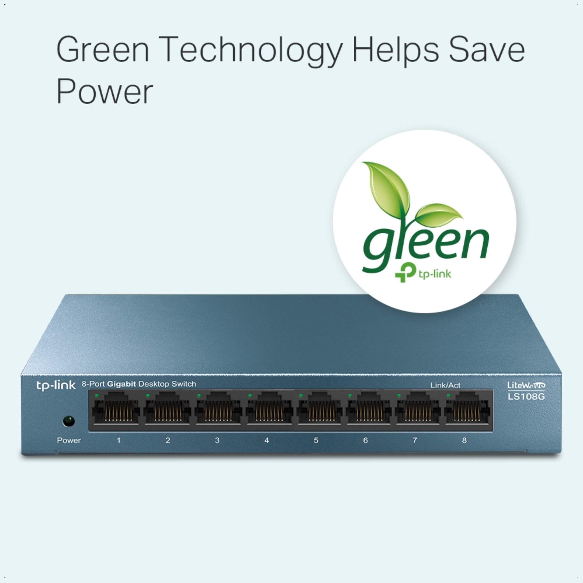 Switch Gigabit de Mesa com 8 portas LS108G LiteWave RJ45 10/100/1000Mbps TP-LINK - TPN0214