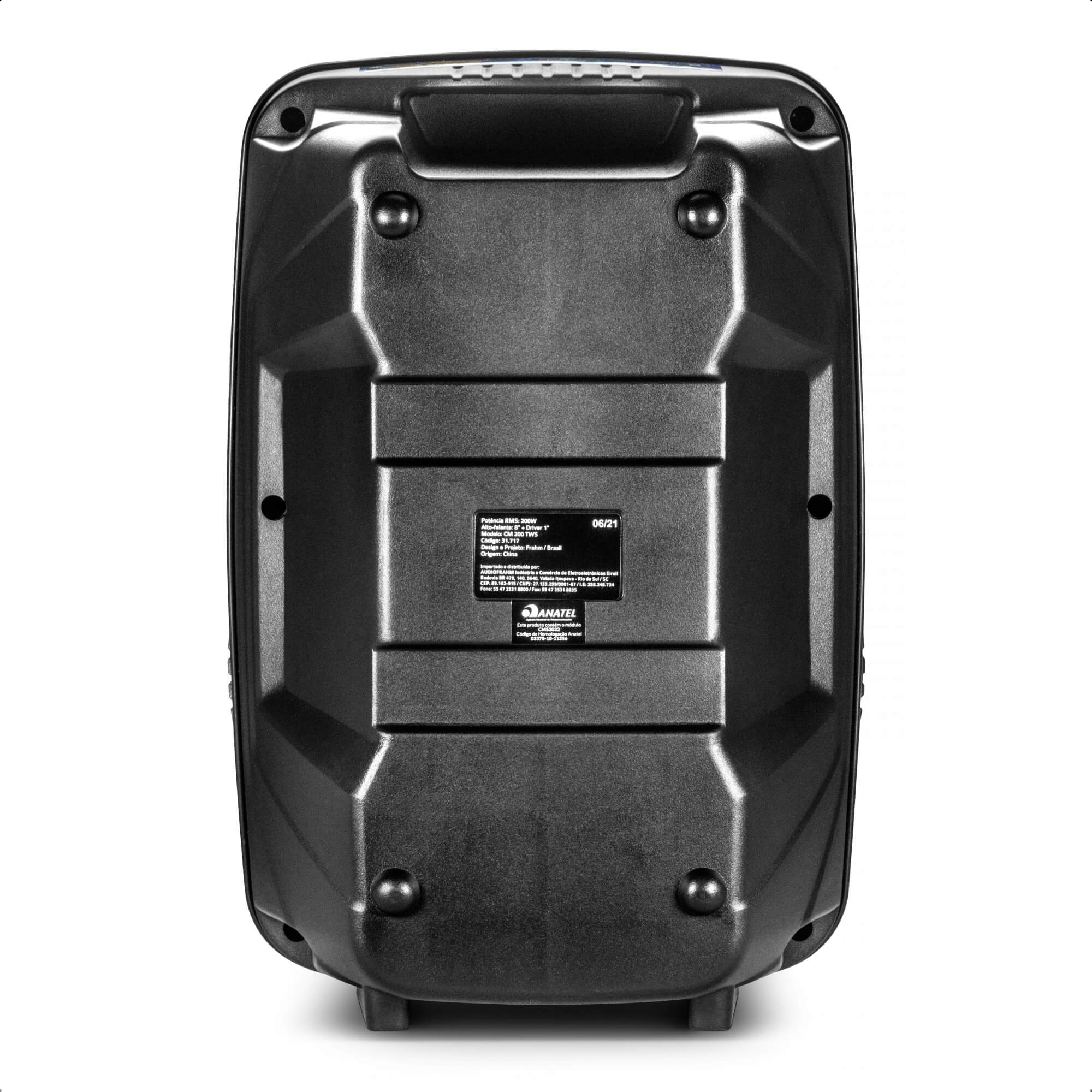 Caixa de som Frahm Ativa 200W RMS Plástica de 8 pol. Bluetooth Usb Bivolt P2 CM 200 TWS - 31717