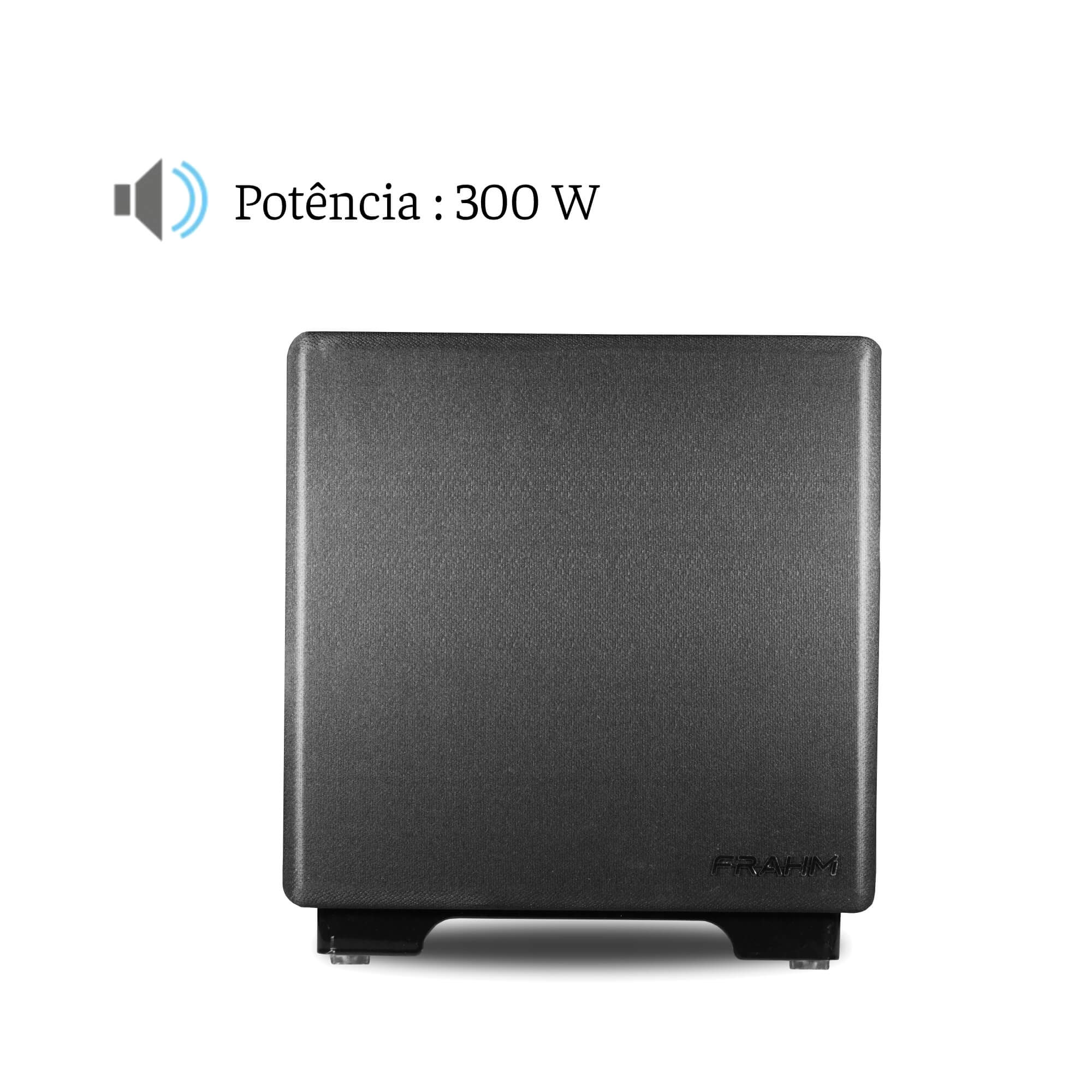 Subwoofer Ativo Premium Home Sense 300W Frahm SW 10 Pol. Bass Reflex, Smart Power On Bivolt 31975