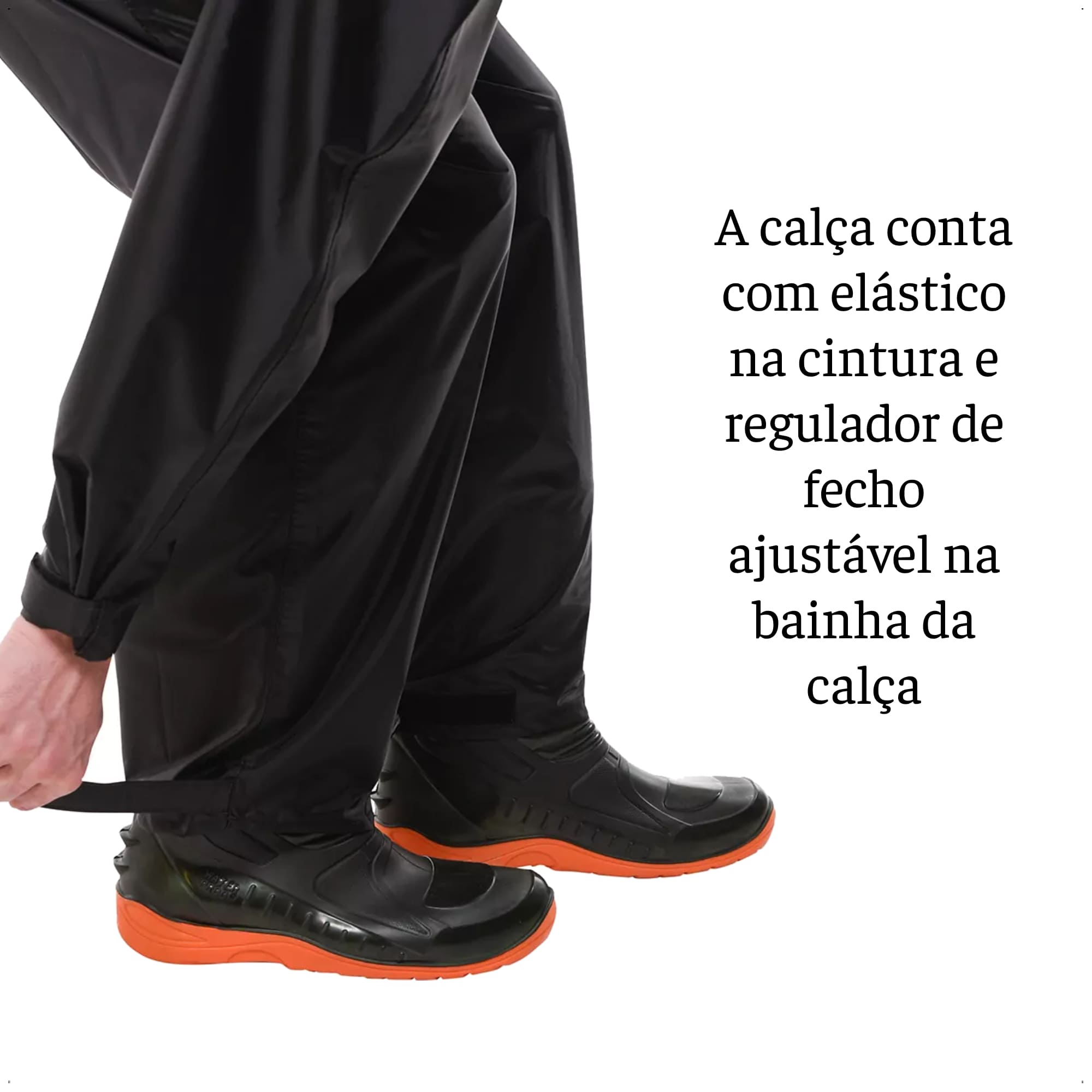 Conjunto Capa de Chuva Motoqueiro Tam P Nylon 0,20mm Urban Masculino Gola Pioneira-1801-M-PRE-P