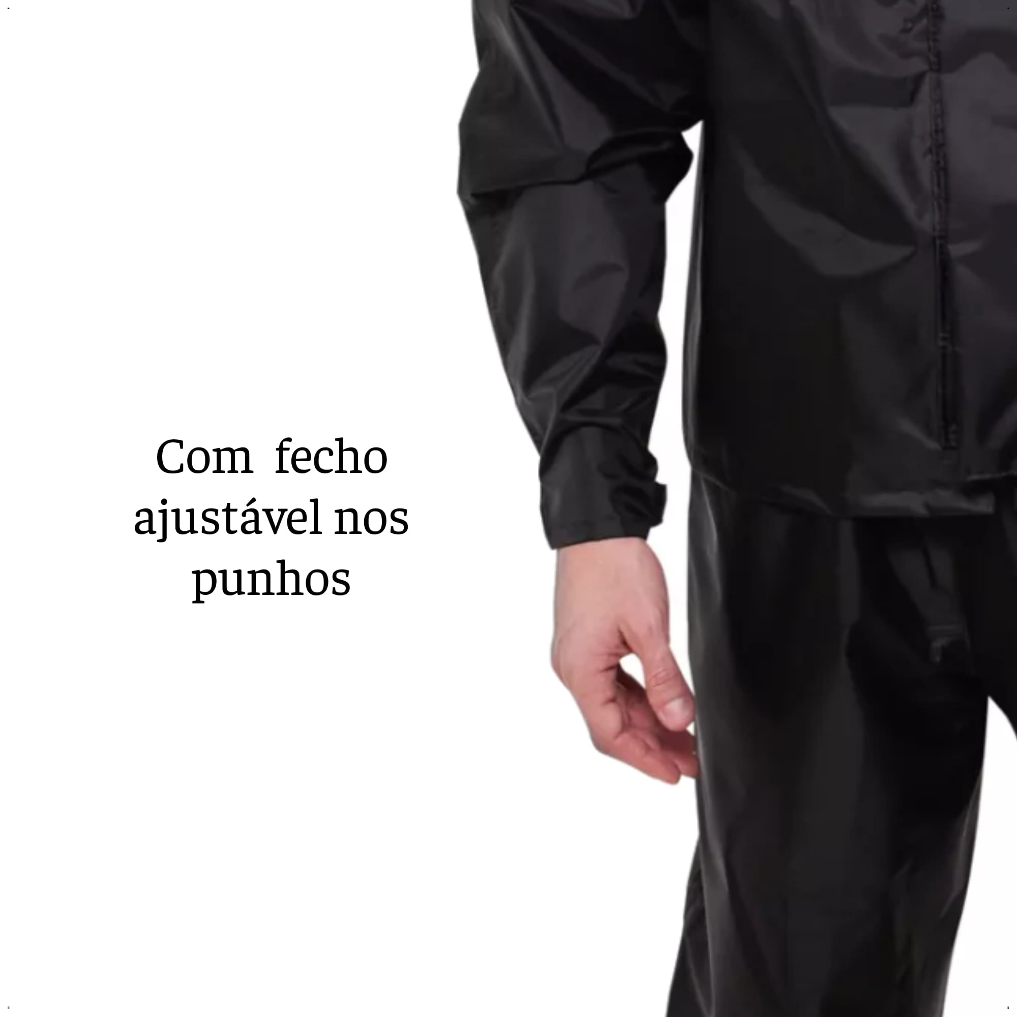 Conjunto Capa de Chuva Motoqueiro Tam P Nylon 0,20mm Urban Masculino Gola Pioneira-1801-M-PRE-P