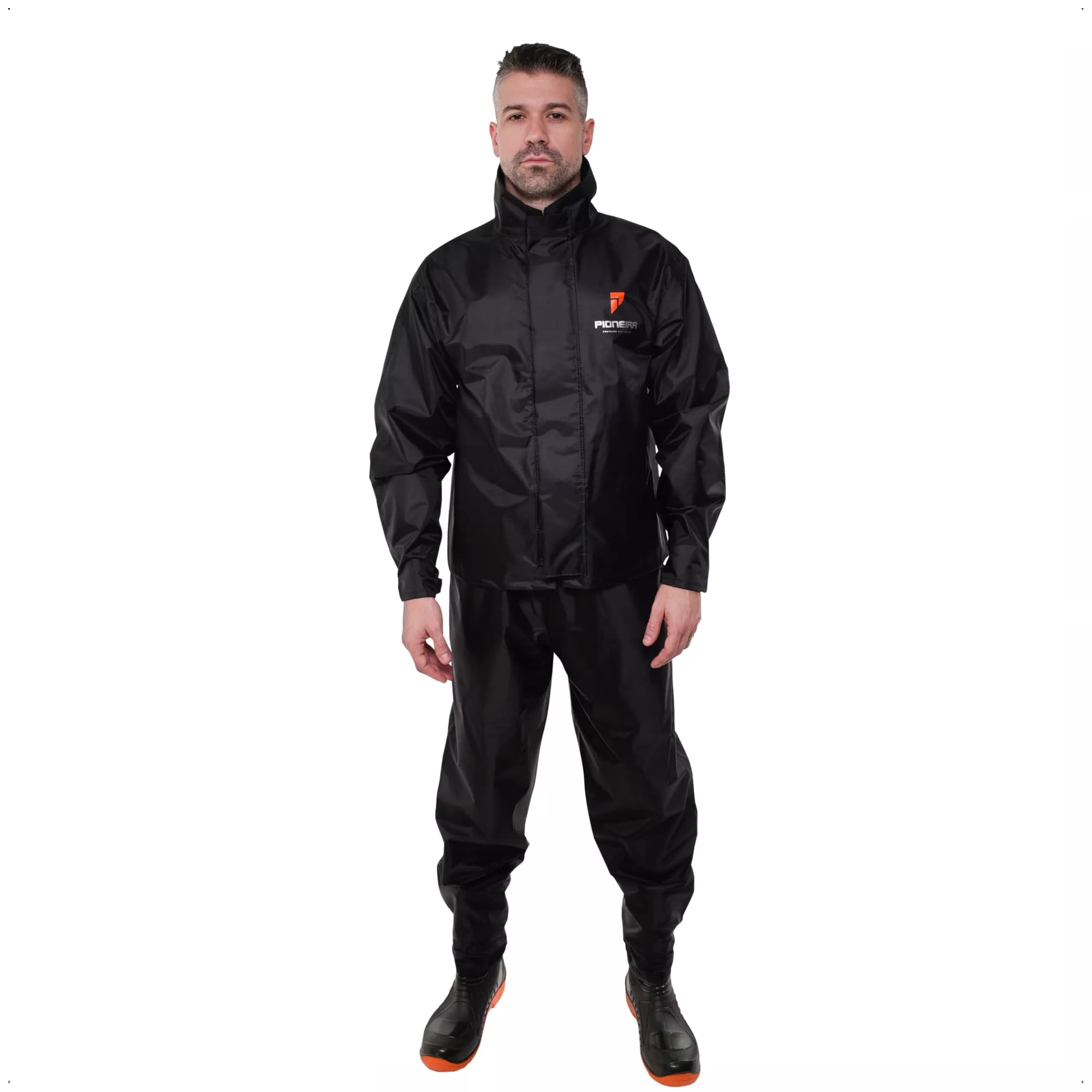 Conjunto Capa de Chuva Masculino Tamanho GG Impermeável Moto Nylon 0,20mm Pioneira-1801-M-PRE-GG