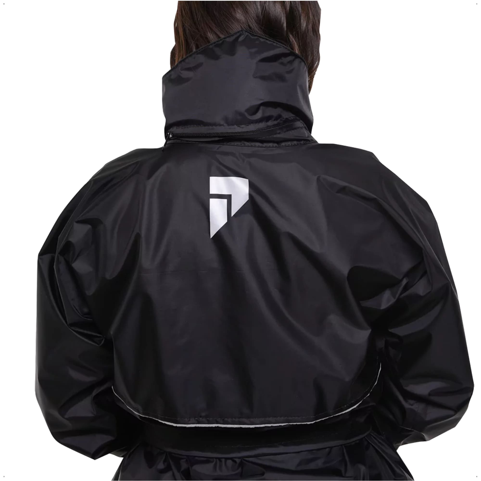 Conjunto Capa de Chuva Feminino c/ Capuz Tam P Impermeável Moto Nylon 0,20mm Pioneira-1101-F-PRE-P