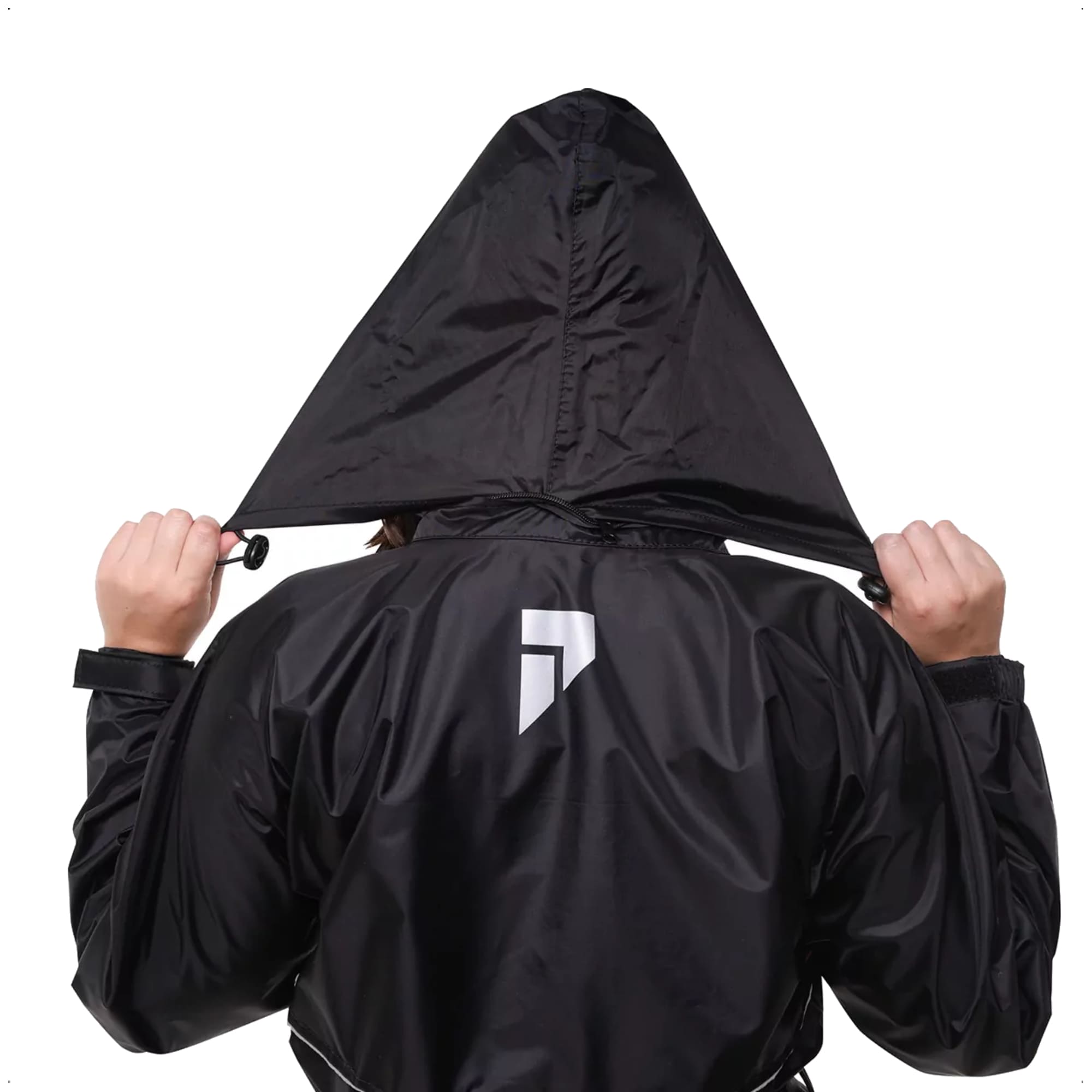 Conjunto Capa de Chuva Feminino Capuz Tam M Impermeavel Moto Nylon 0,20mm Pioneira-1101-F-PRE-M